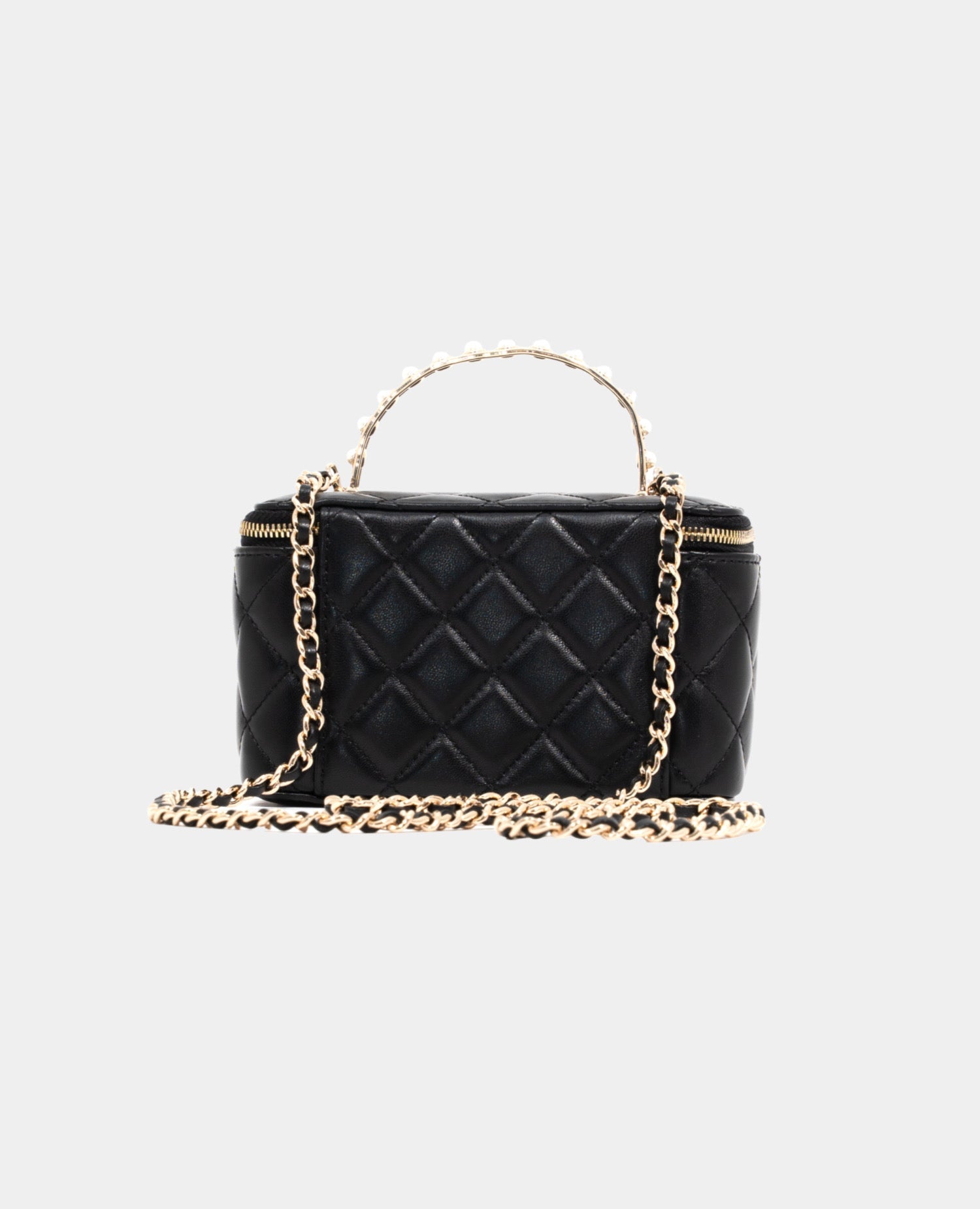 Coco Top Handle Pearl Vanity Bag Black