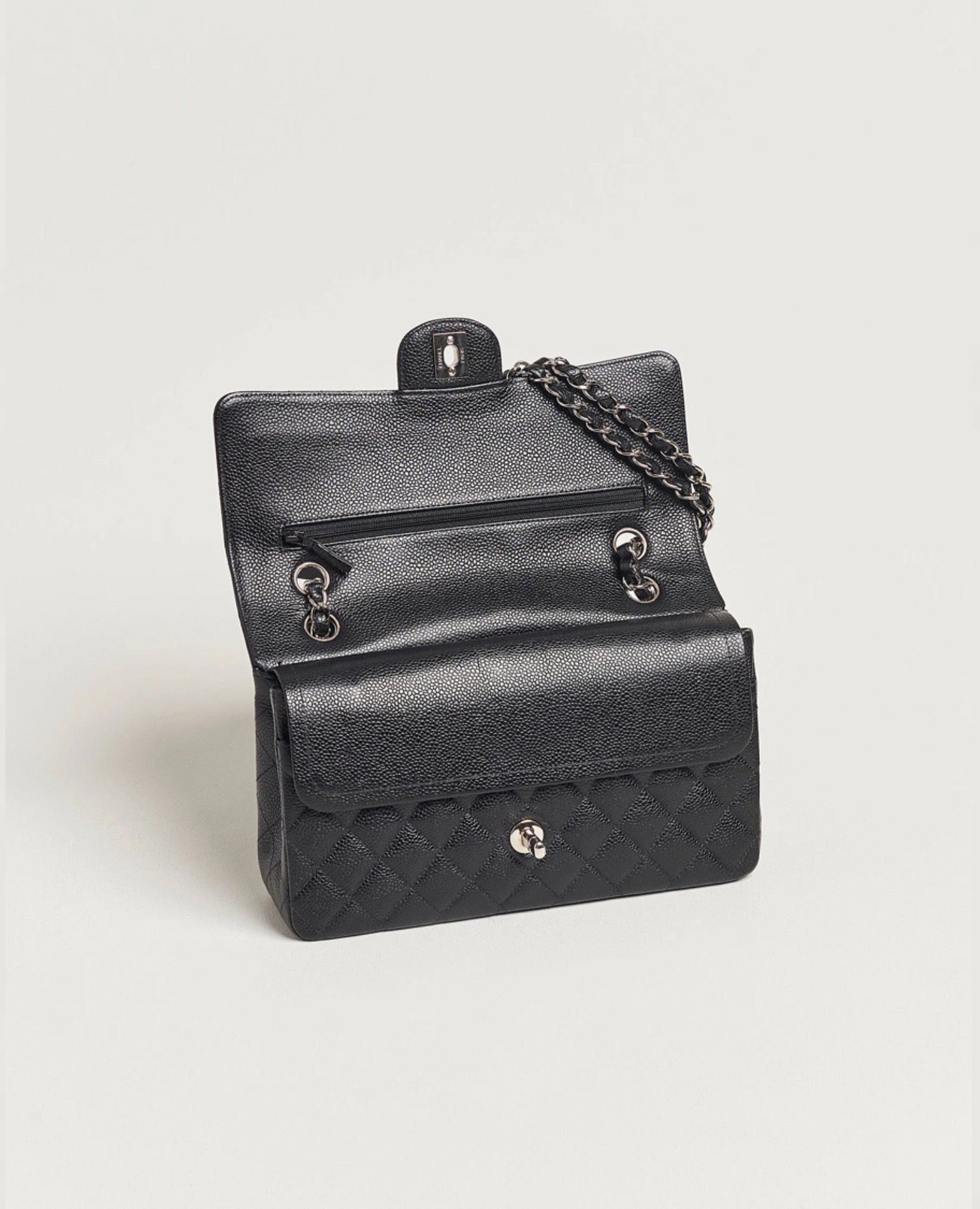 Coco Medium Classic Double Flap Silver Hardware
