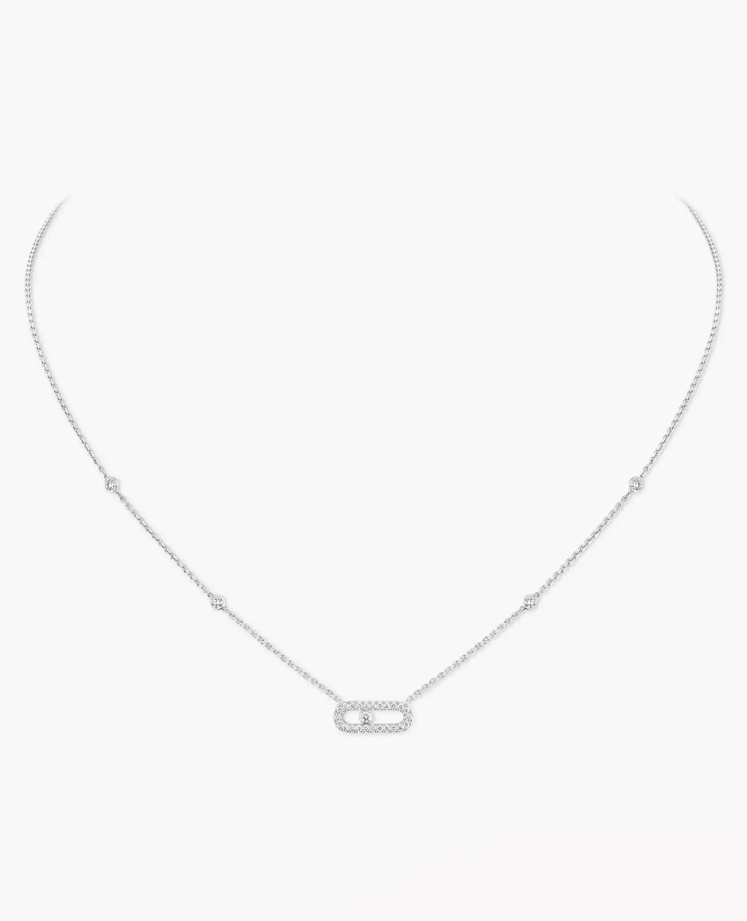 Messika Move Uno Pavé Necklace Silver