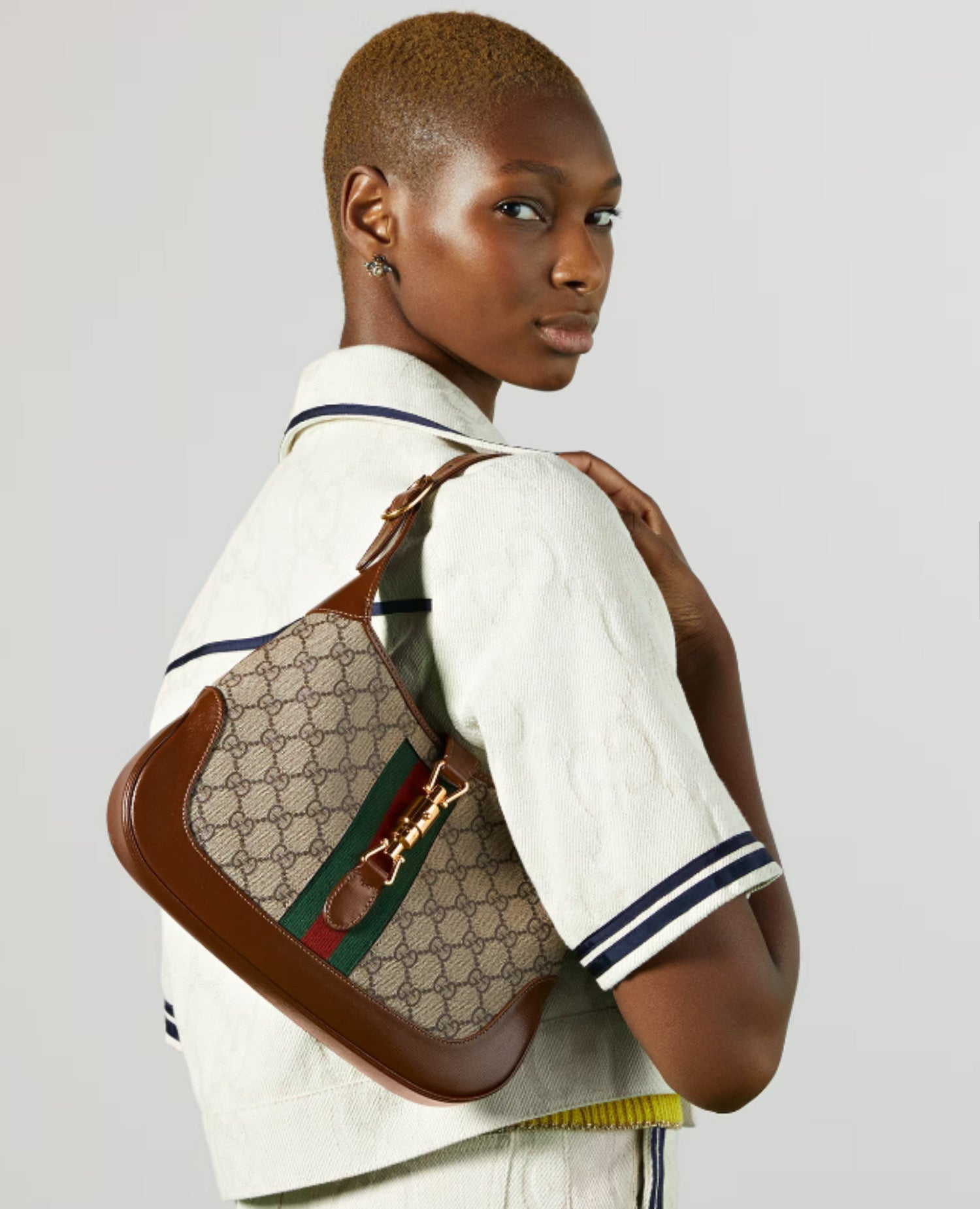 Gucci Jackie 1961 Small Shoulder Bag Beige & Ebony