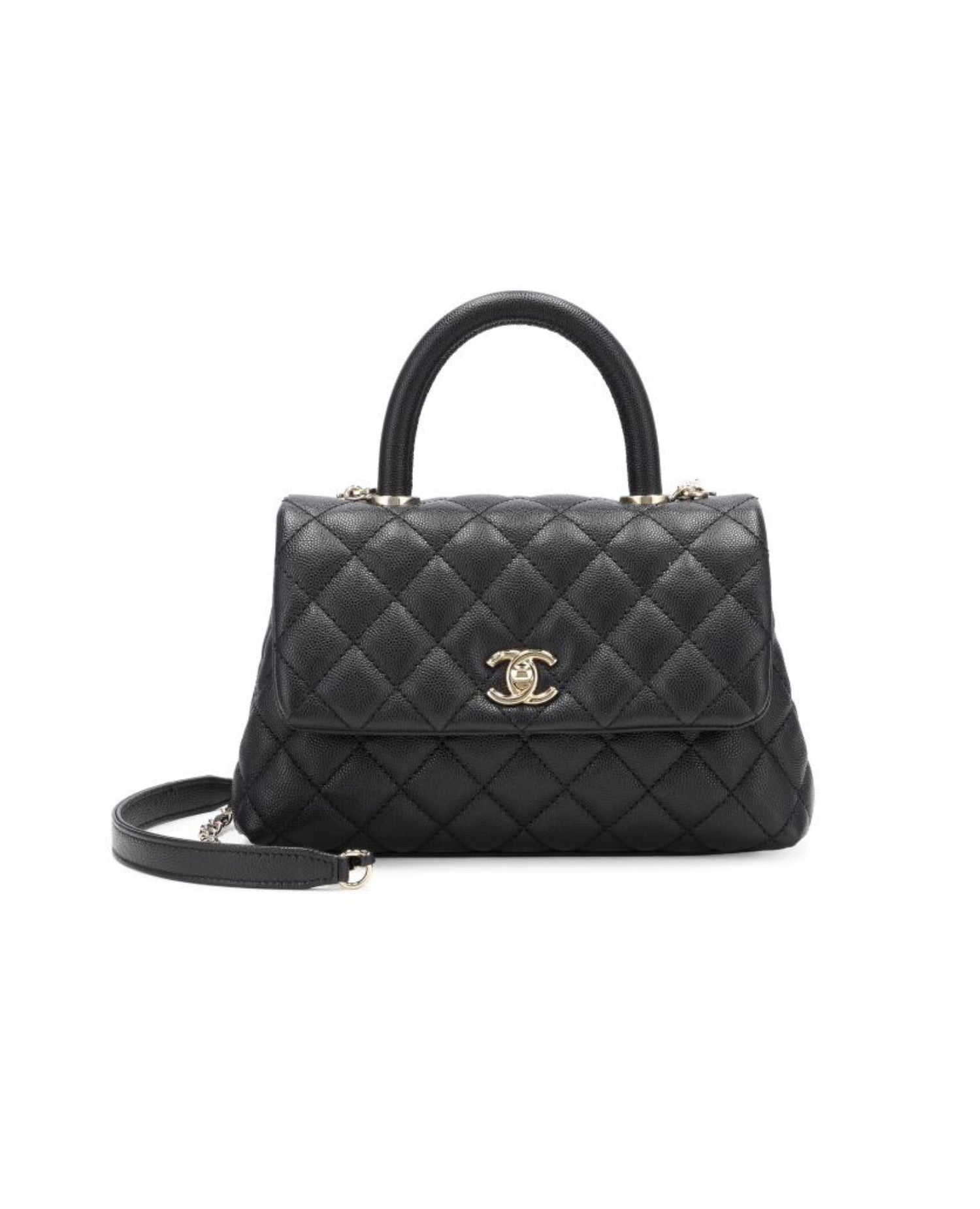 Coco Flap Bag With Top Handle Black