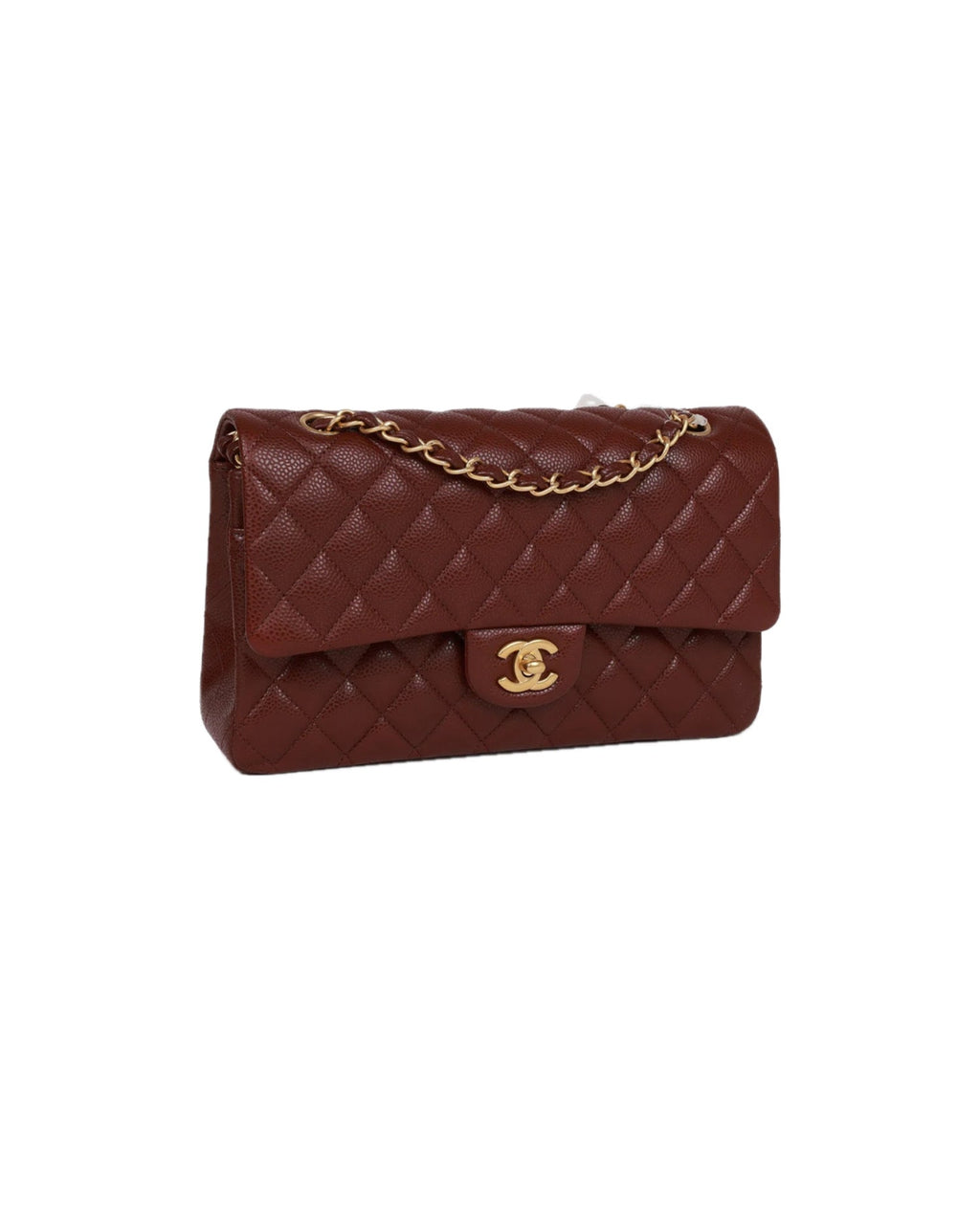 Coco Caviar Double Flap Medium Classic Gold Hardware