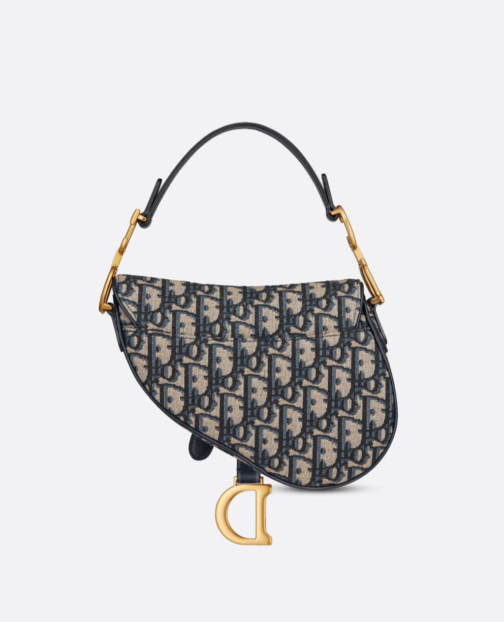 Christian Dior Mini Saddle Bag Blue Oblique Jacquard