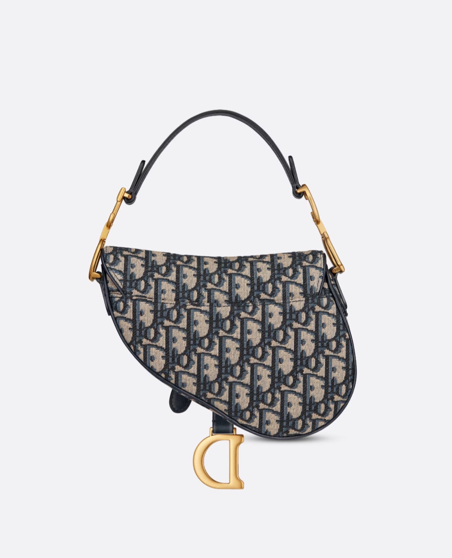 Christian Dior Mini Saddle Bag Blue Oblique Jacquard