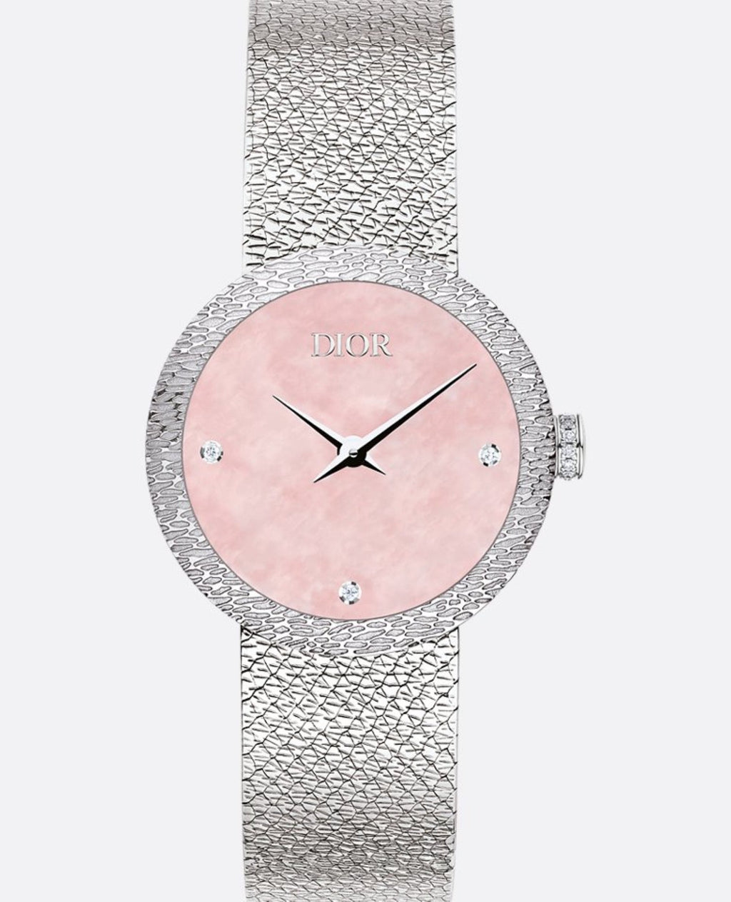 Christian Dior La D de Dior Satine 25 MM, Pink Mother-Of-Pearl & Diamonds