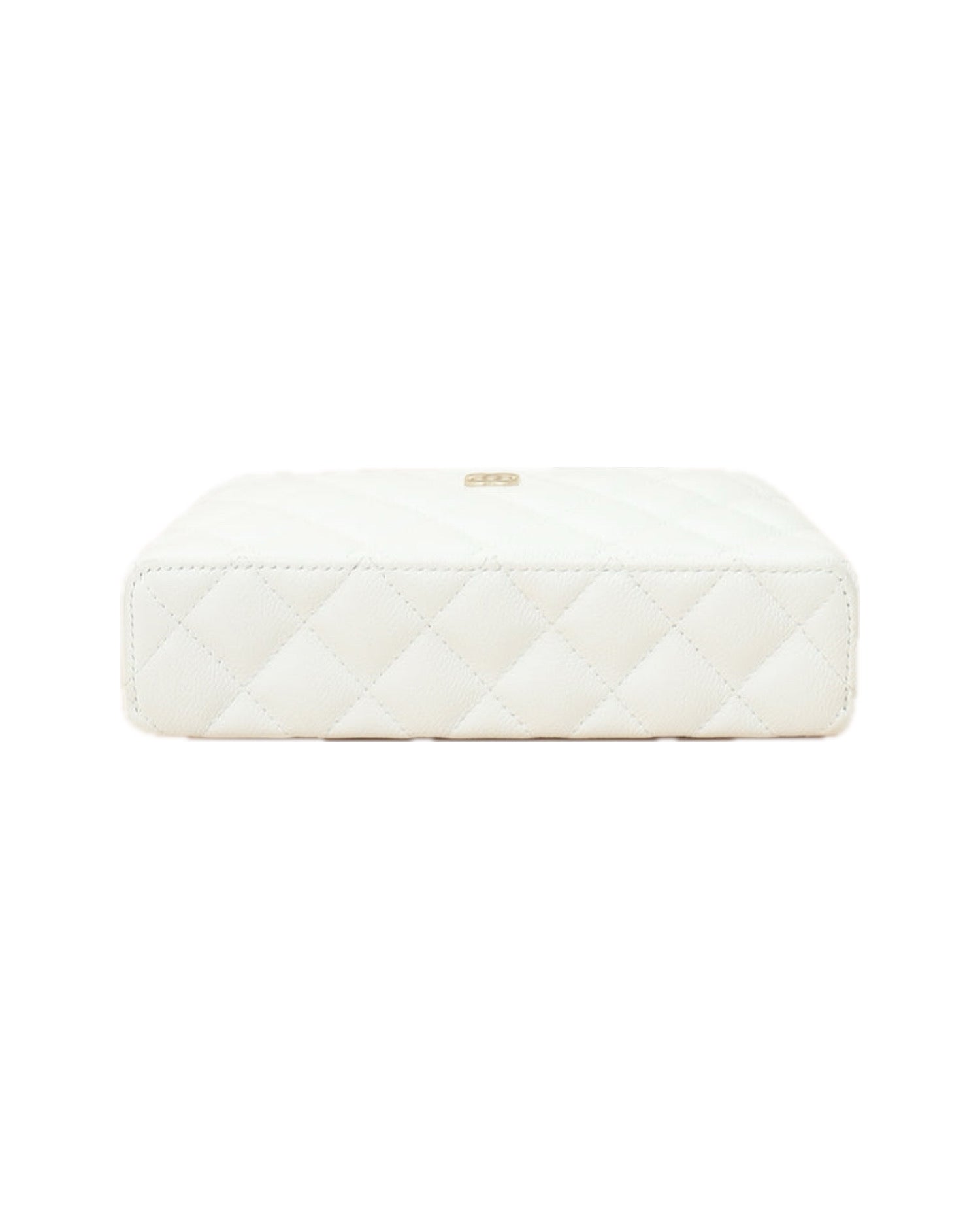 Coco Top Handle Slim Vanity With Chain White