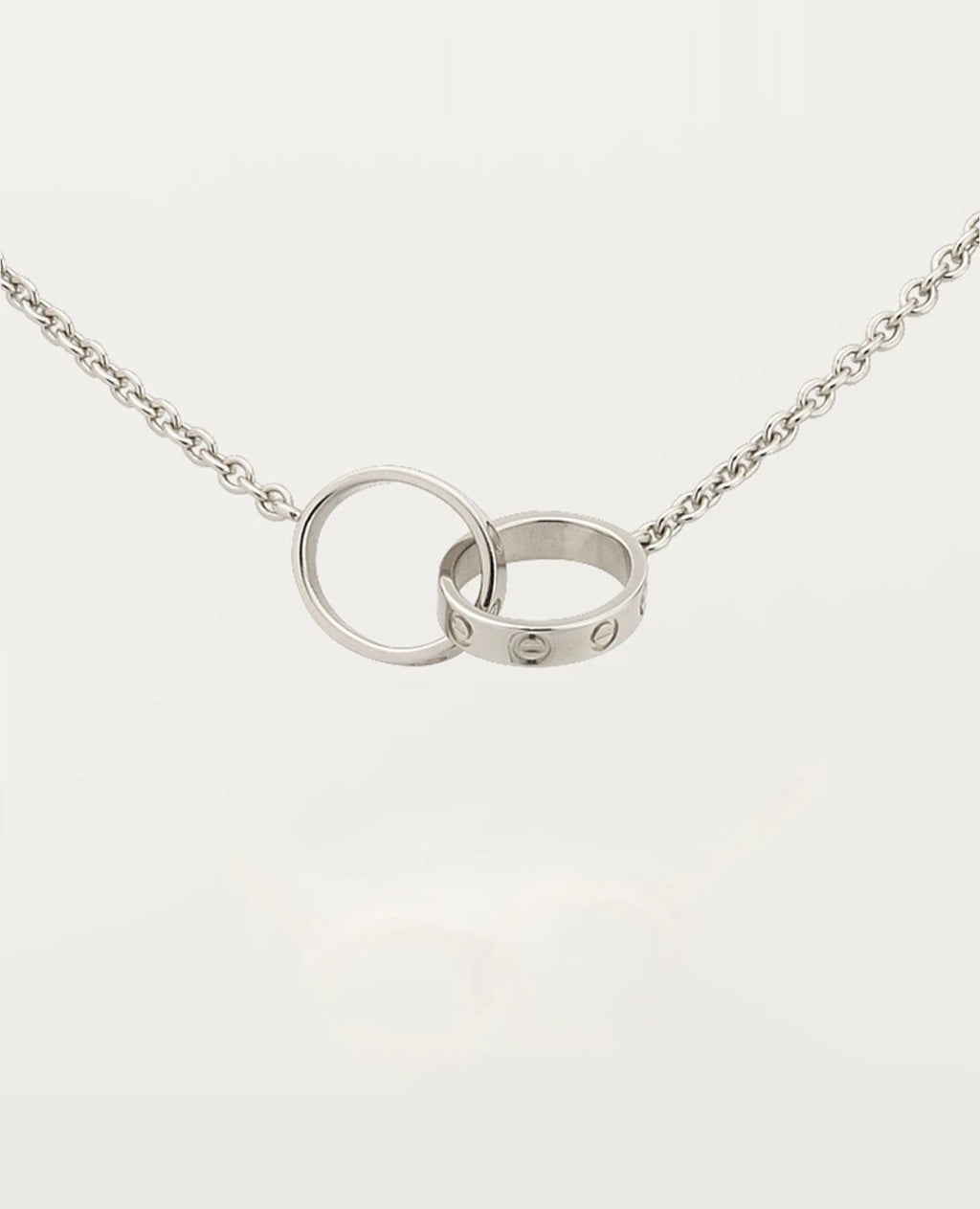Cartier Love Necklace, Interlocking Loop, Silver