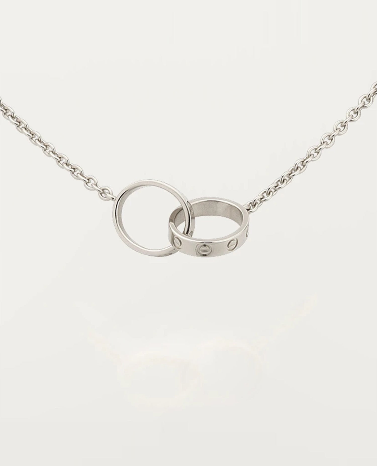 Cartier Love Necklace, Interlocking Loop, Silver