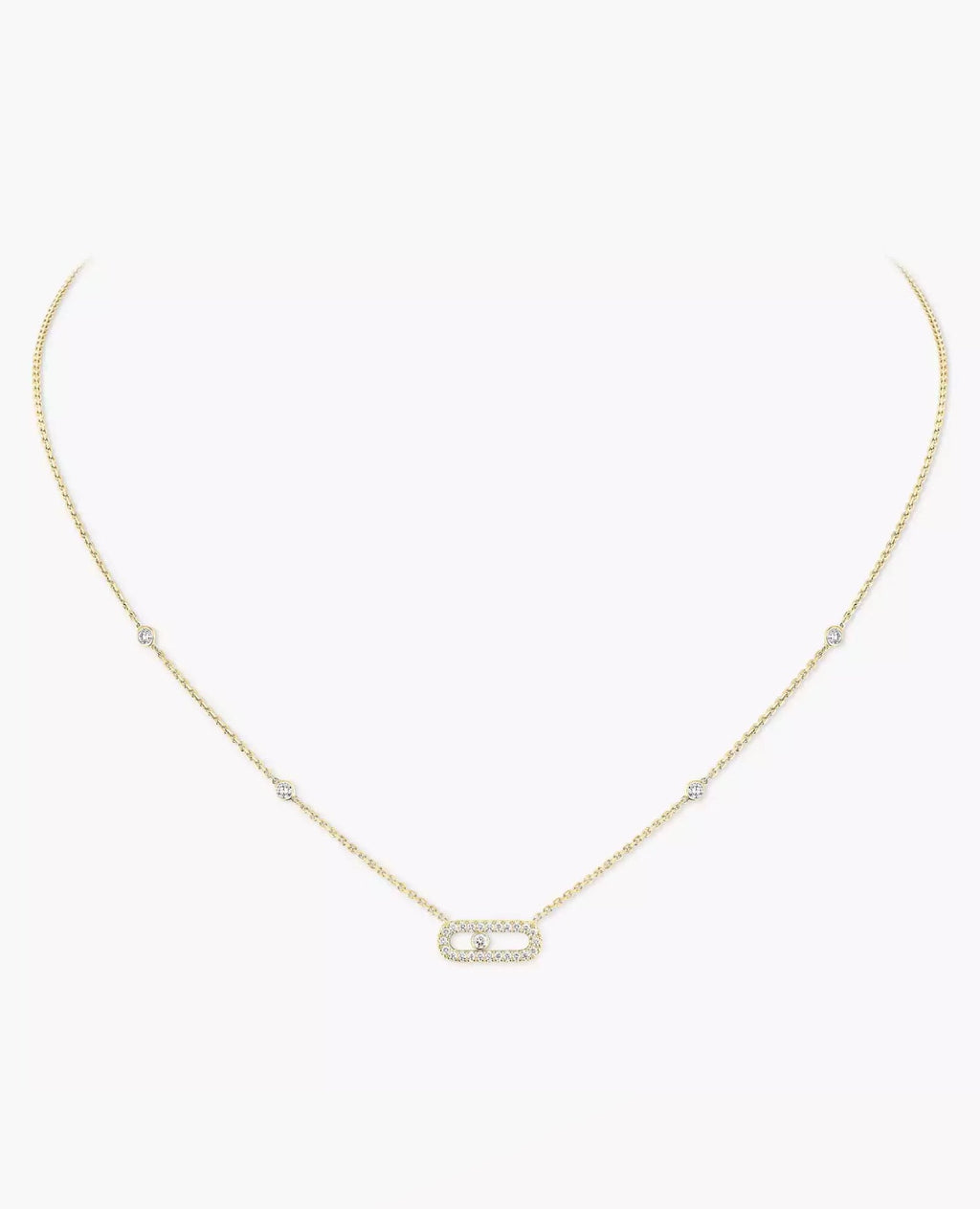 Messika Move Uno Pavé Gold Necklace Yellow Gold