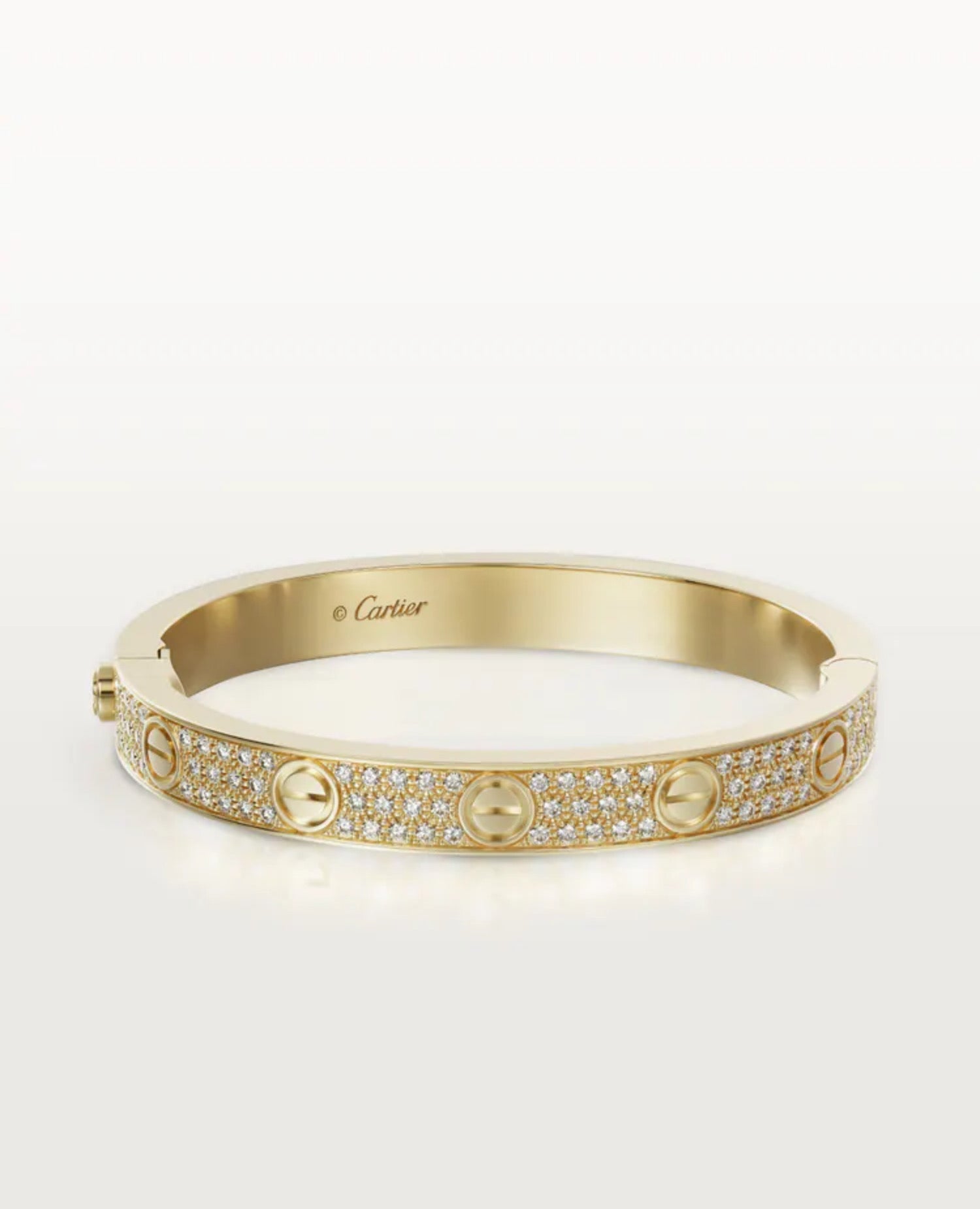 Cartier Love Bracelet, Classic Model, paved, Yellow Gold