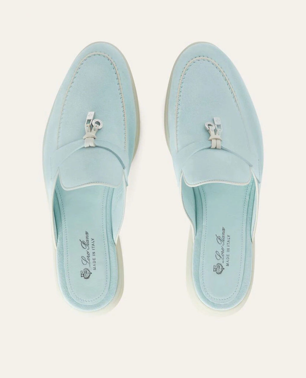 Loro Piana Babouche Charms Walk Loafers Sapphire Blue