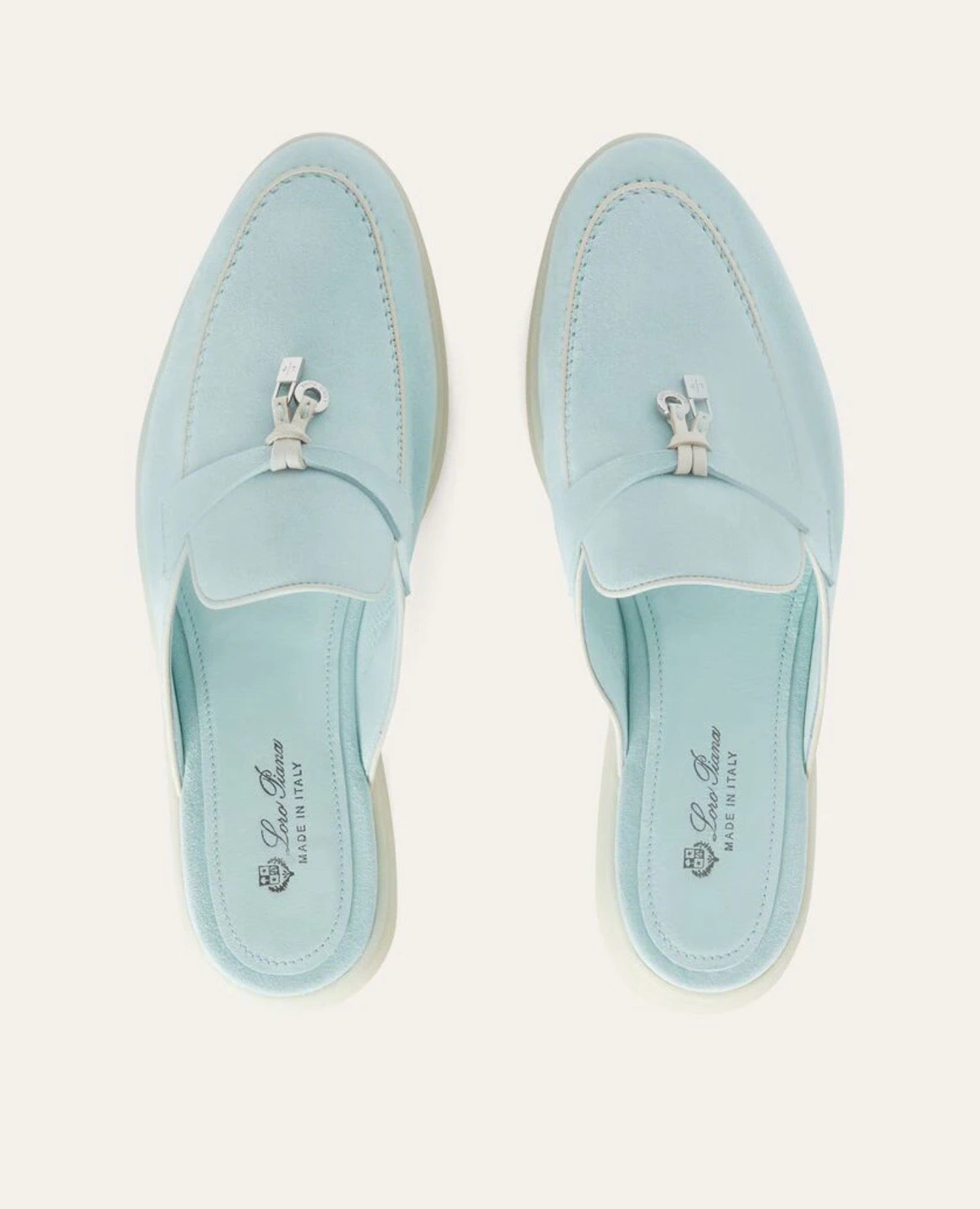 Loro Piana Babouche Charms Walk Loafers Sapphire Blue