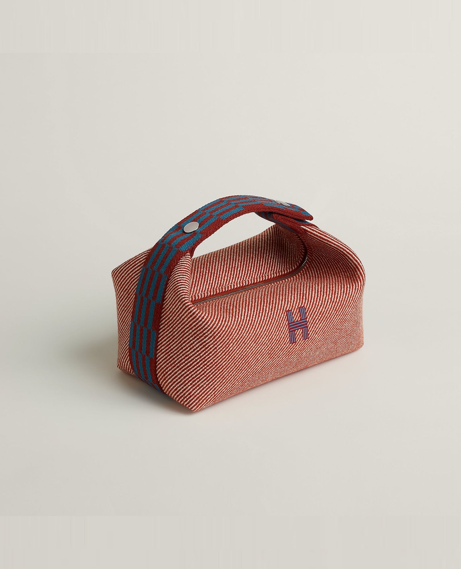 Hermès Bride-a-Brac H Natte case, small model, Brown Navy