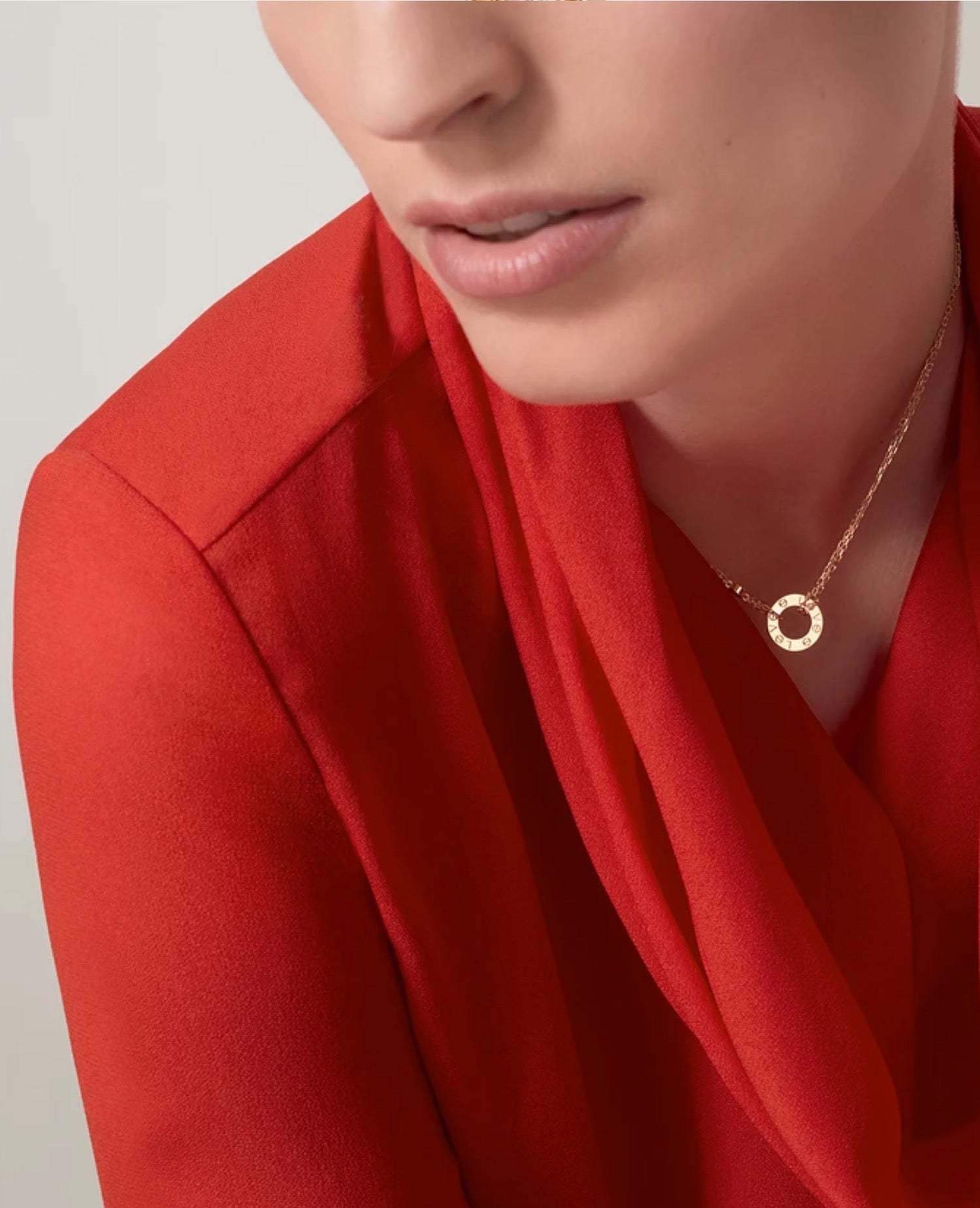 Cartier Love Necklace, 2 Diamonds, Yellow Gold