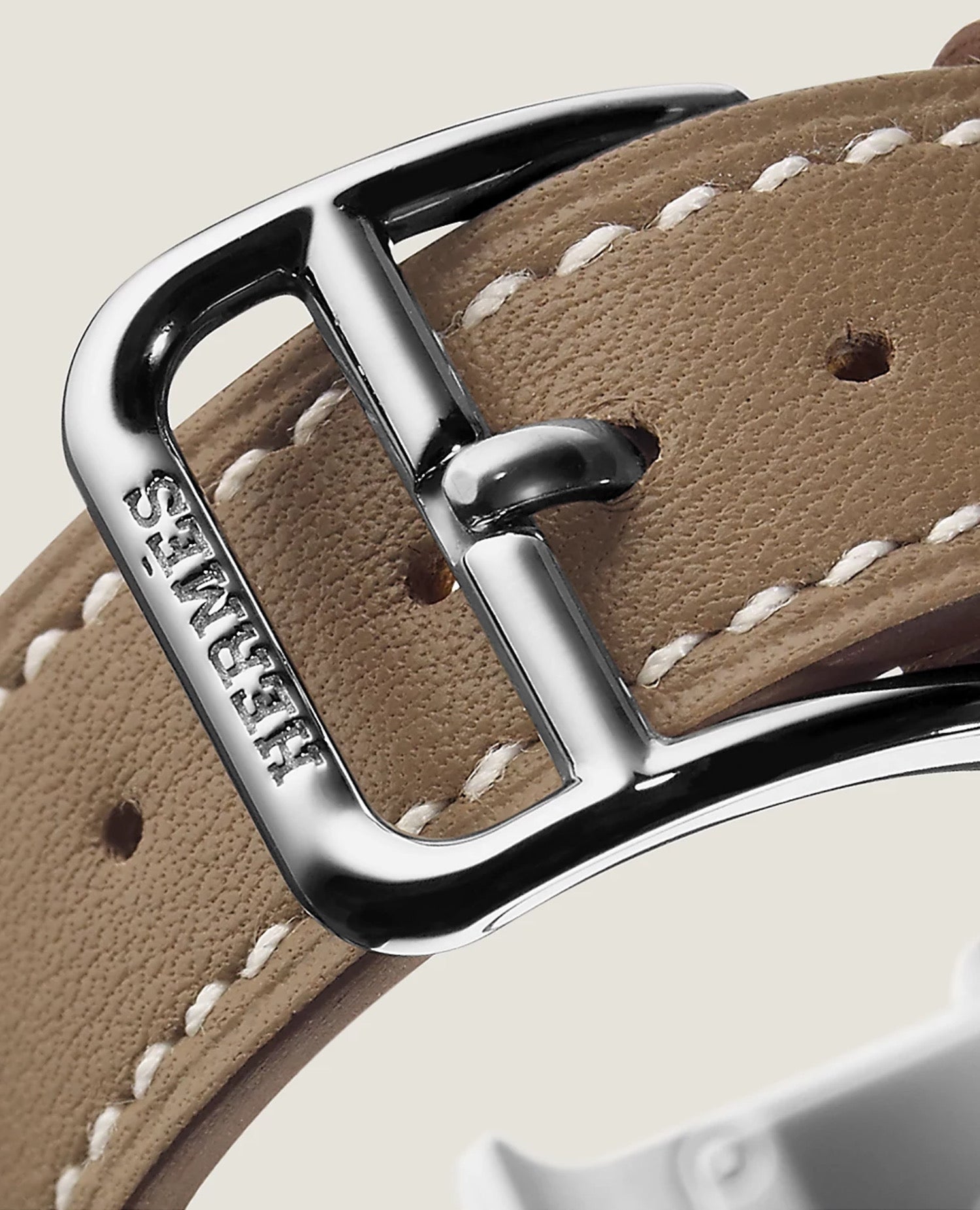 Hermès Heure H watch, Mini model, 21 mm, Silver , Etoup Swift