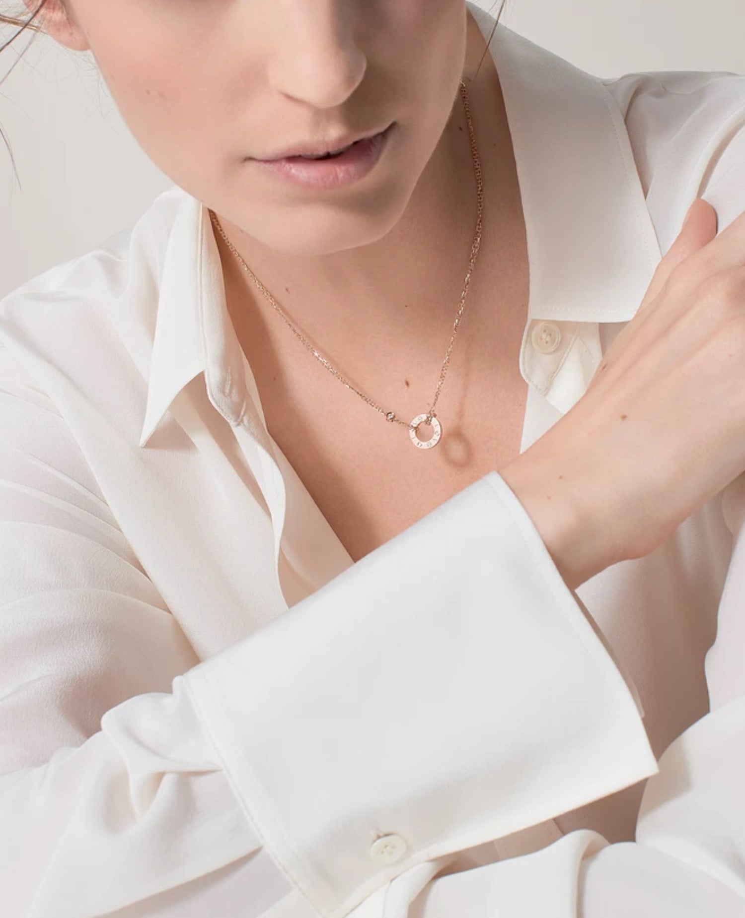 Cartier Love Necklace, 2 Diamonds, Rose Gold