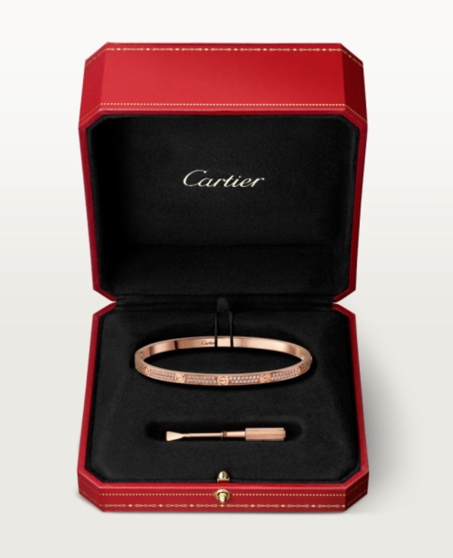 Cartier Love Bracelet, Small Model, Paved, Rose Gold