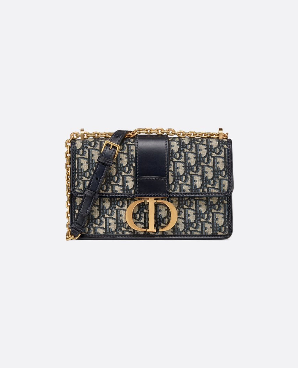 Christian Dior 30 Montaigne Chain Bag Blue Jacquard