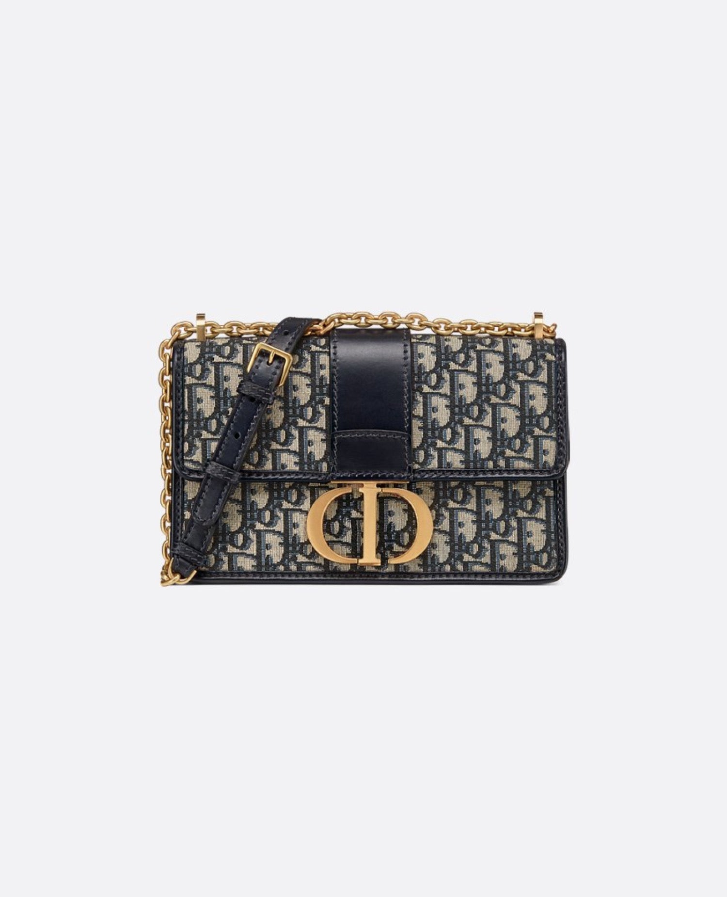 Christian Dior 30 Montaigne Chain Bag Blue Jacquard