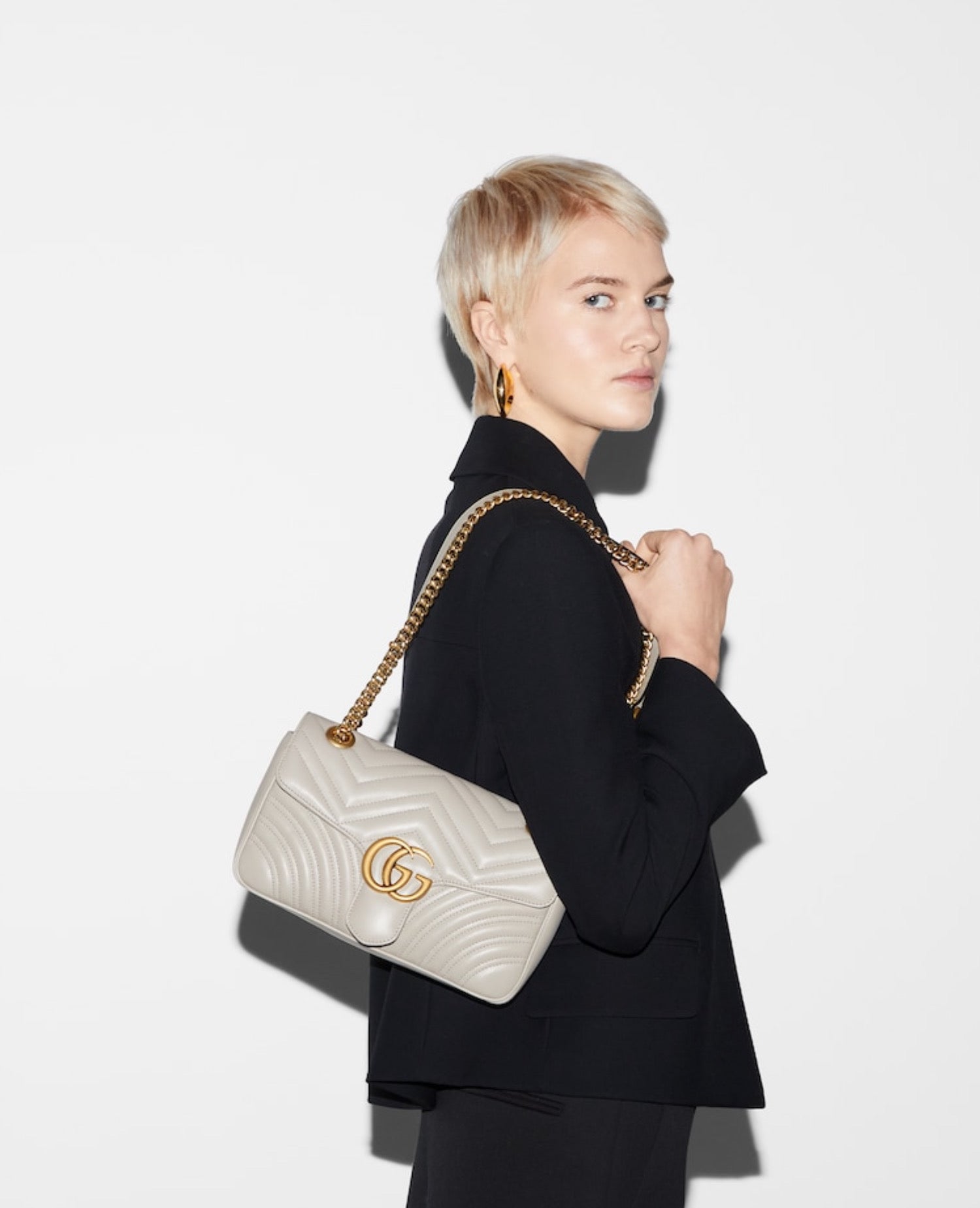 Gucci GG Marmont Small Shoulder Bag White
