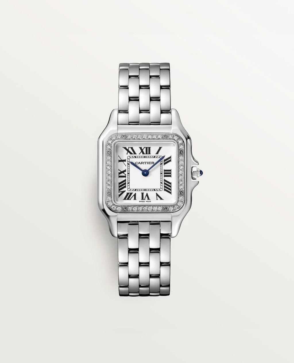 Panthèrs DE Cartier Watch, Medium Model, Diamonds, Silver