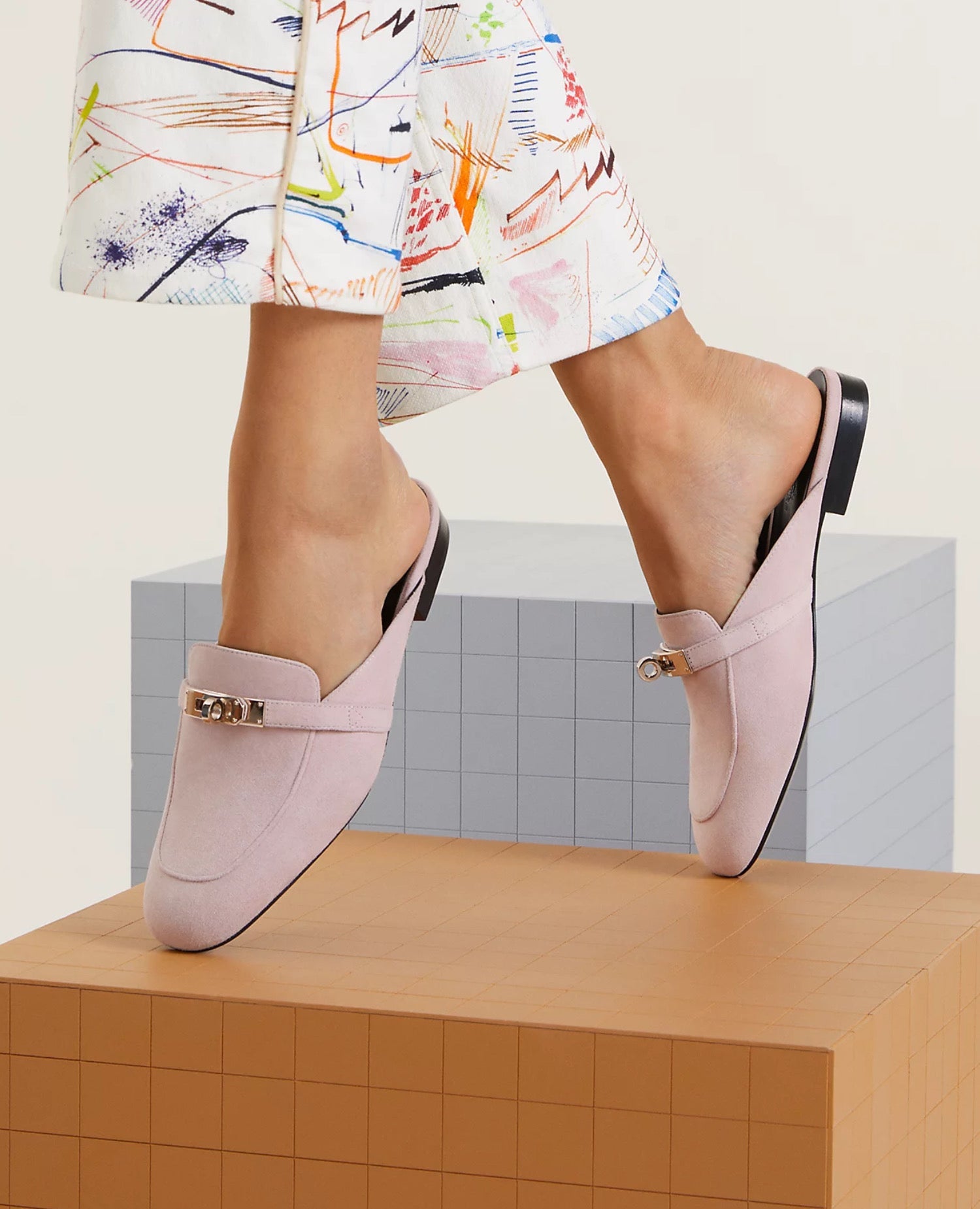 Hermès Oz Mule Rose Porcelaine