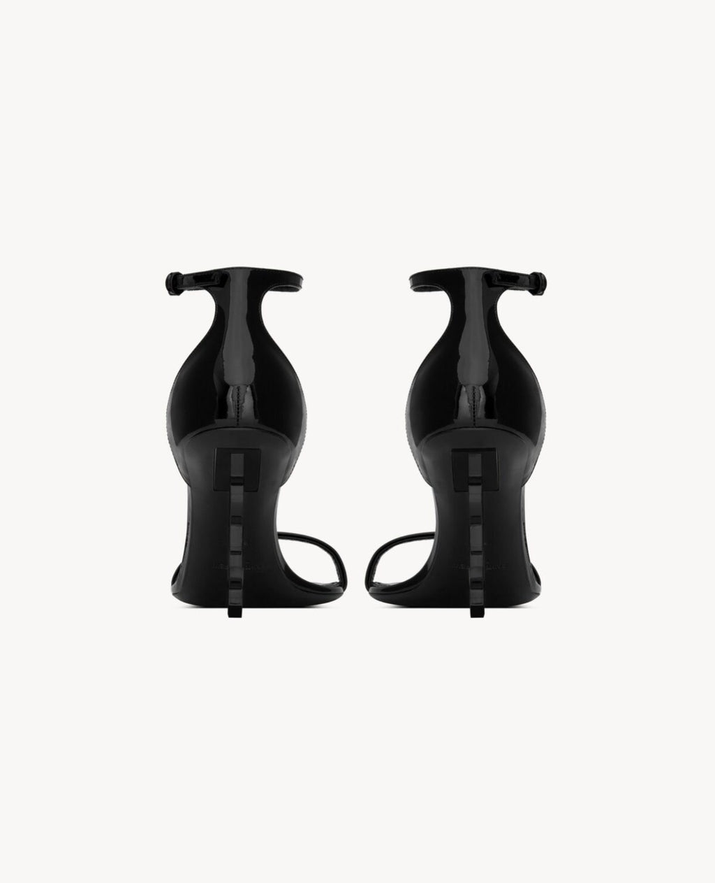 Saint Laurent Opyum Sandals In Patent Leather Black Heel