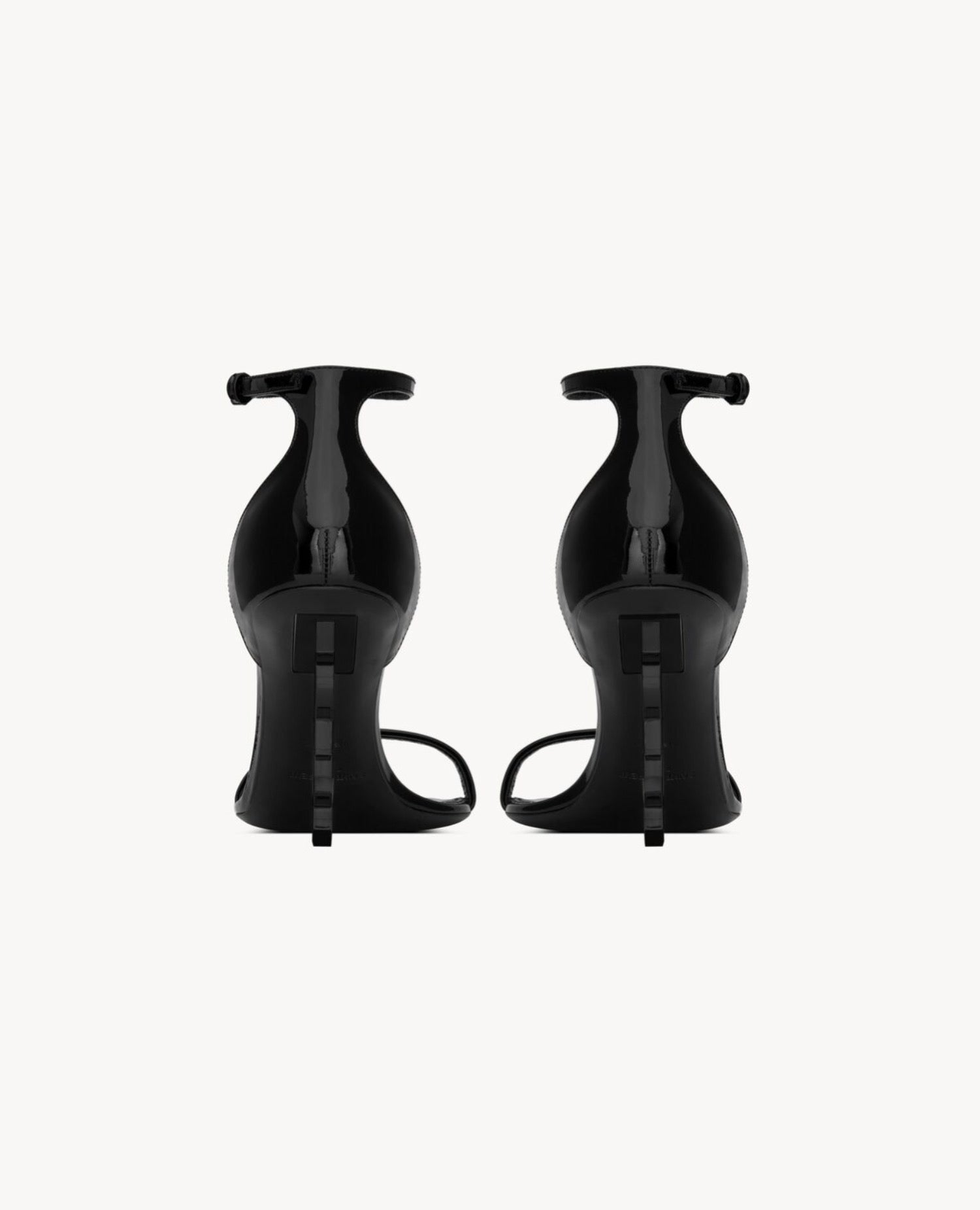 Saint Laurent Opyum Sandals In Patent Leather Black Heel