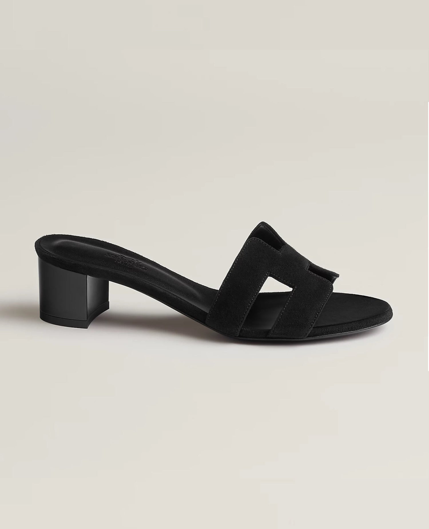 Hermès Oasis Sandal Black Suede Goatskin
