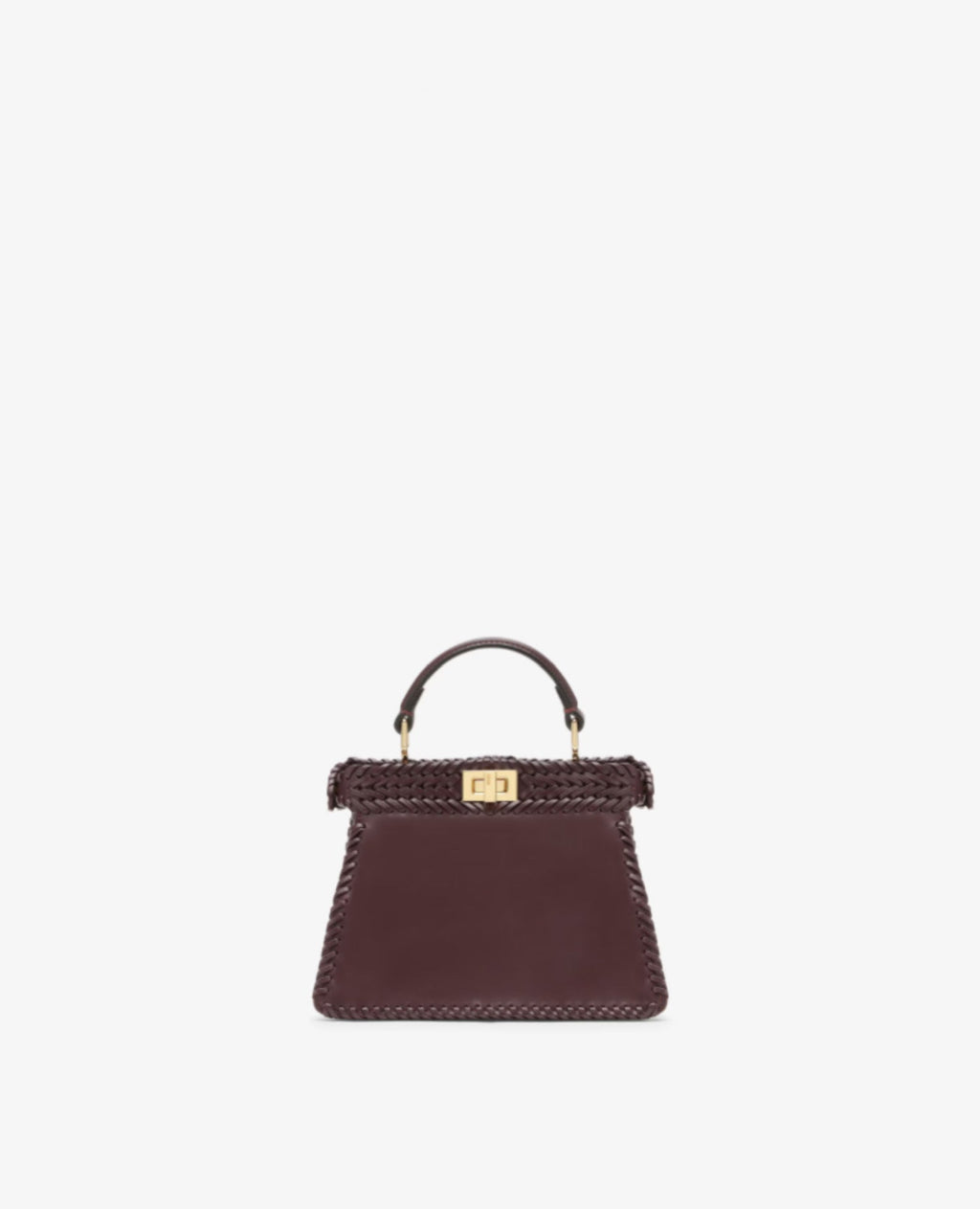 Fendi Peekaboo ISeeU Petite Burgundy interlace leather bag