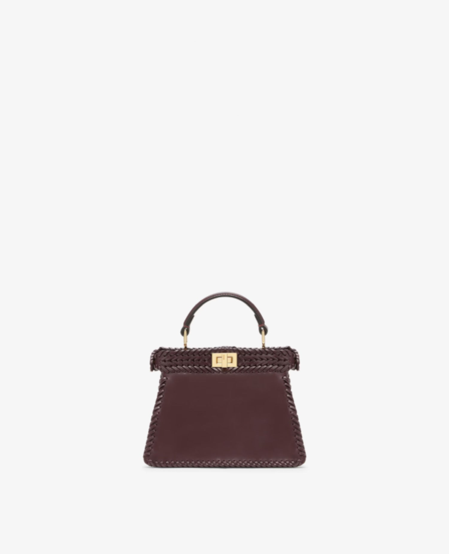 Fendi Peekaboo ISeeU Petite Burgundy interlace leather bag