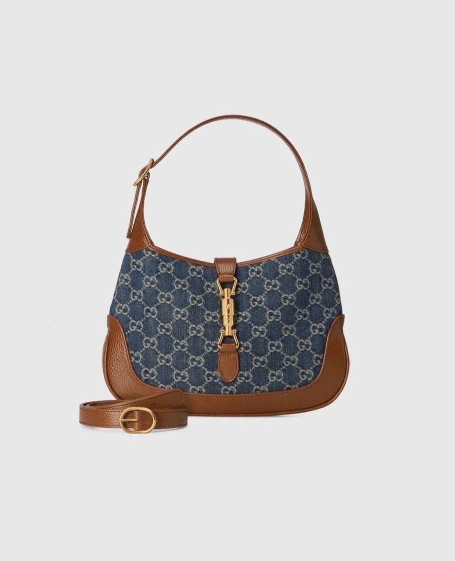 Gucci Jackie 1961 Small Shoulder Bag Blue & Brown