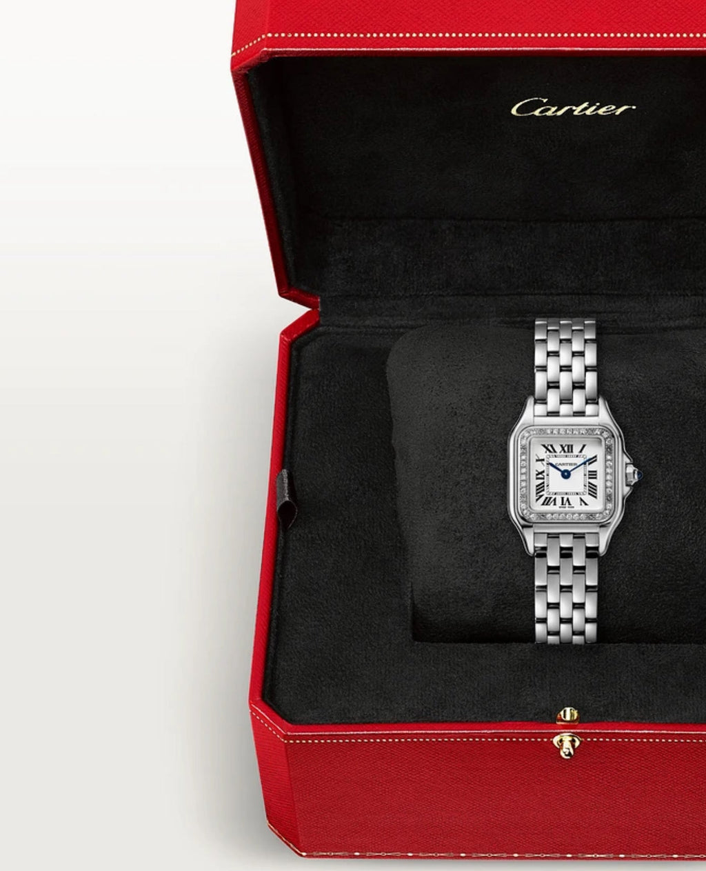 Panthèrs DE Cartier Watch, Small Model, Diamonds, Silver