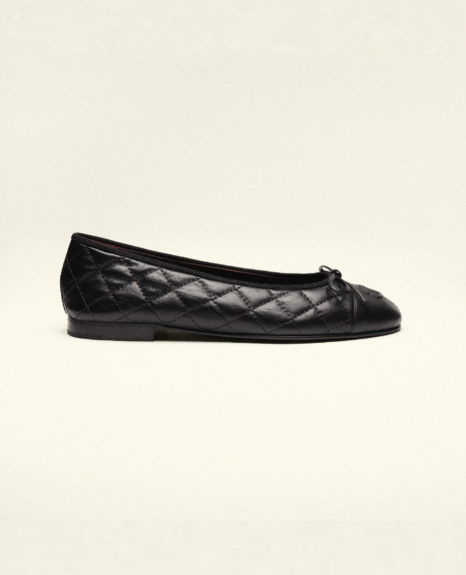 Coco Quilted Lambskin Ballet Flats Black
