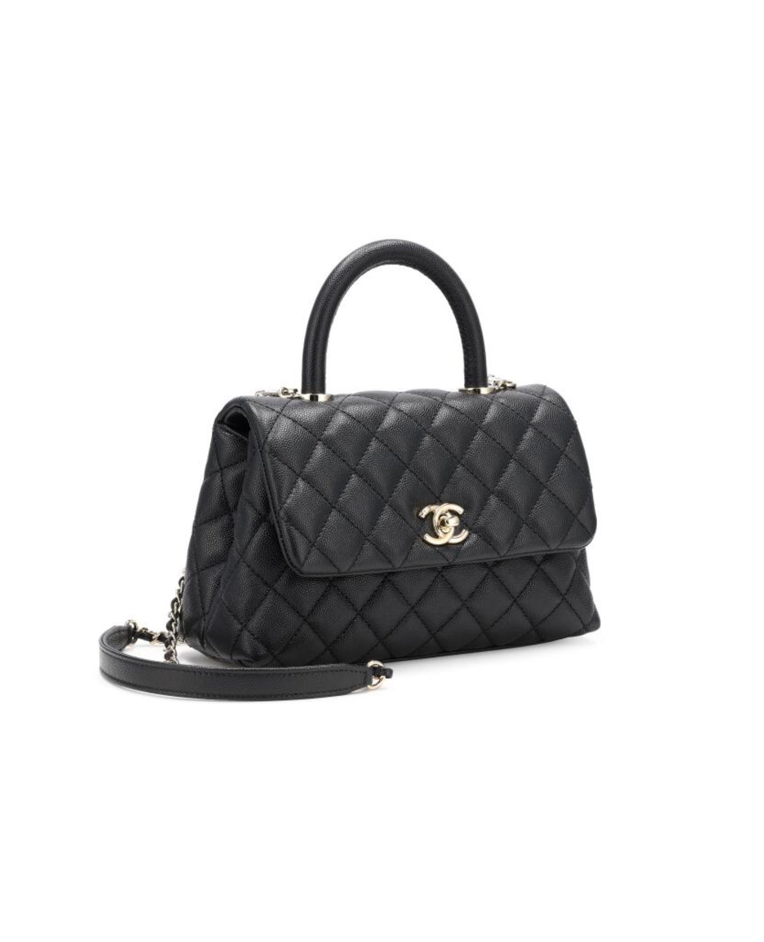 Coco Flap Bag With Top Handle Black