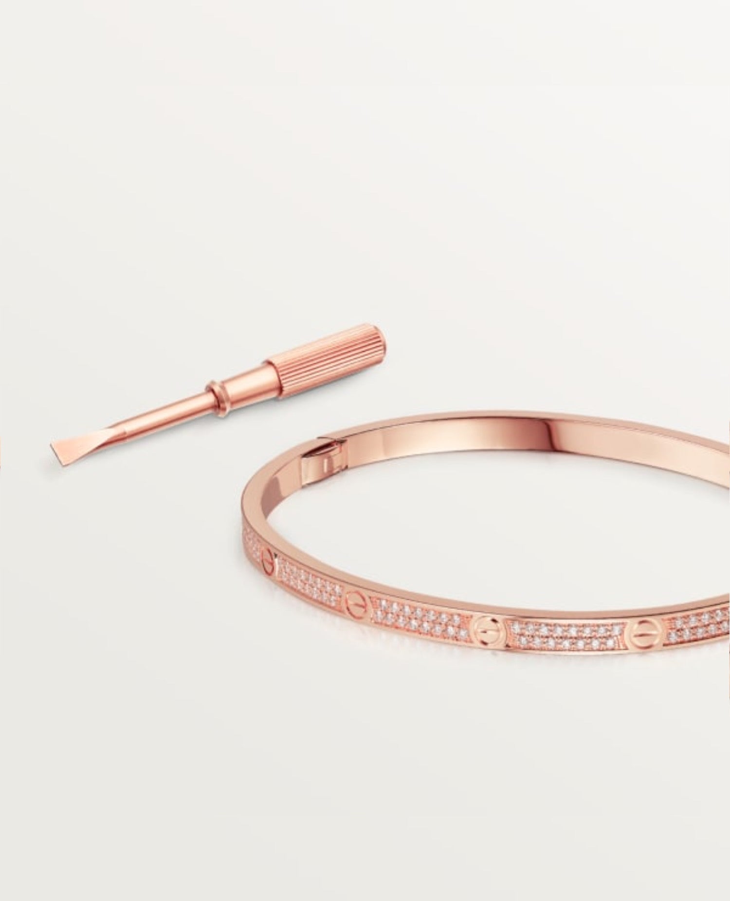 Cartier Love Bracelet, Small Model, Paved, Rose Gold