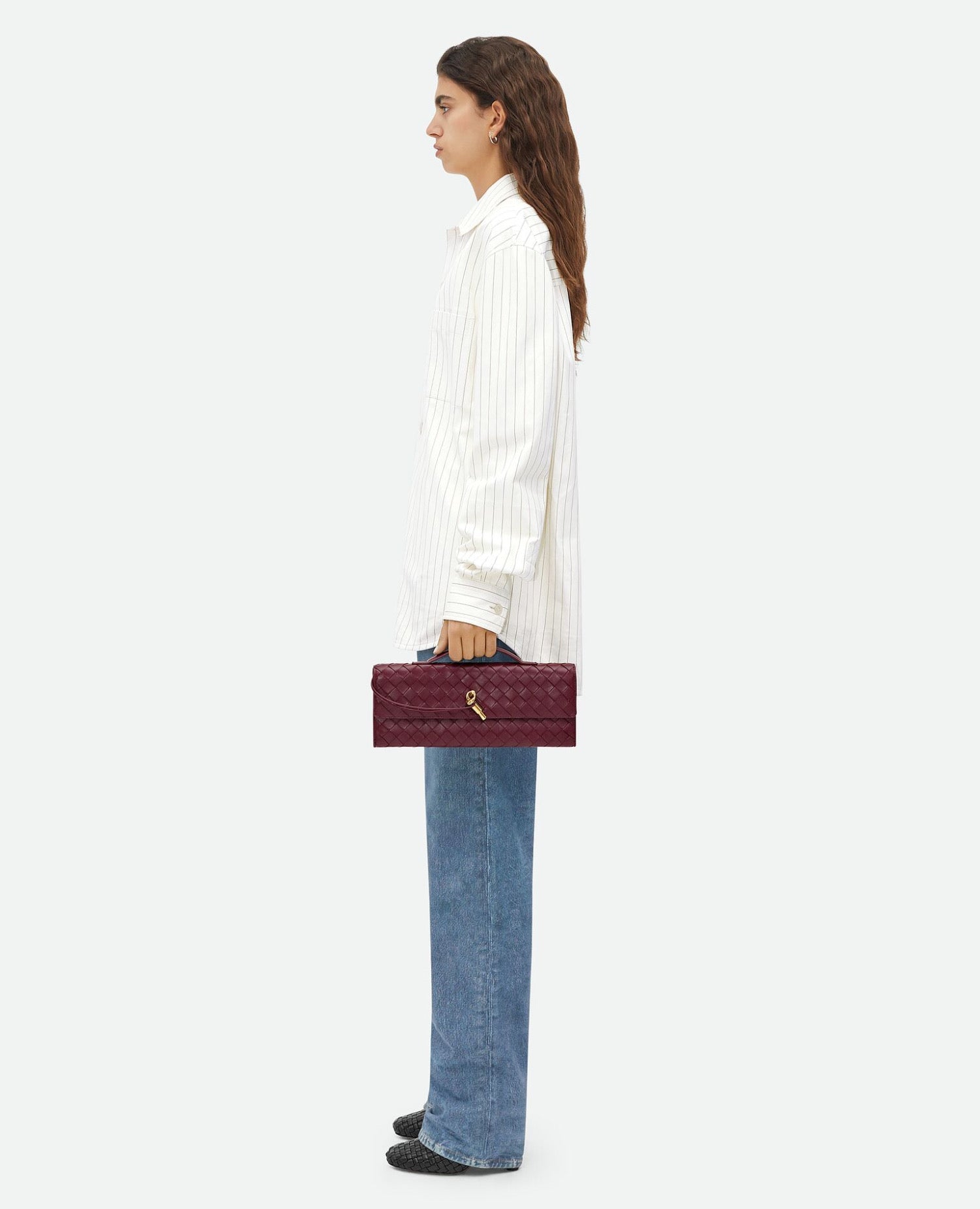 Bottega Veneta Long Clutch Andiamo With Handle Barolo