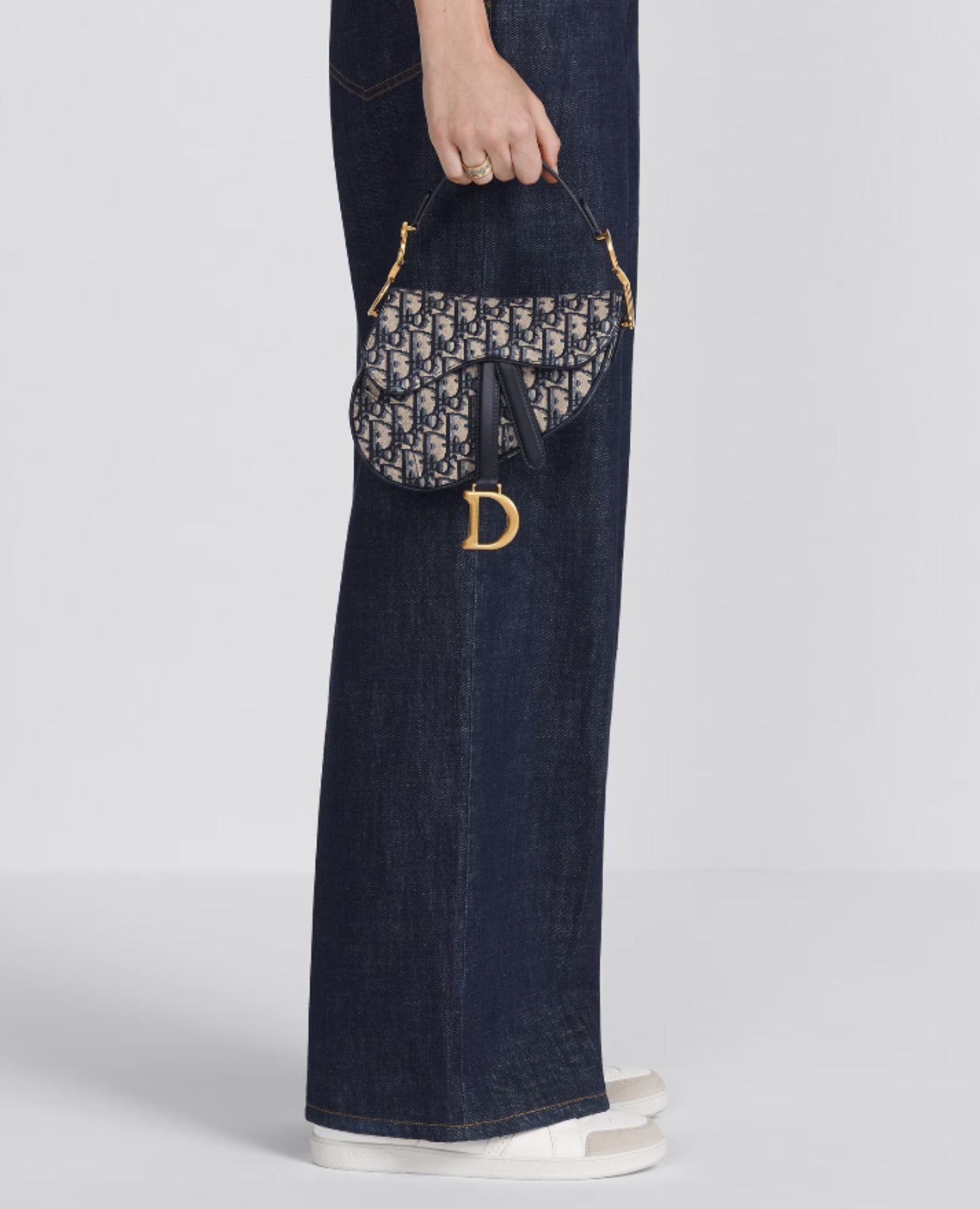 Christian Dior Mini Saddle Bag Blue Oblique Jacquard
