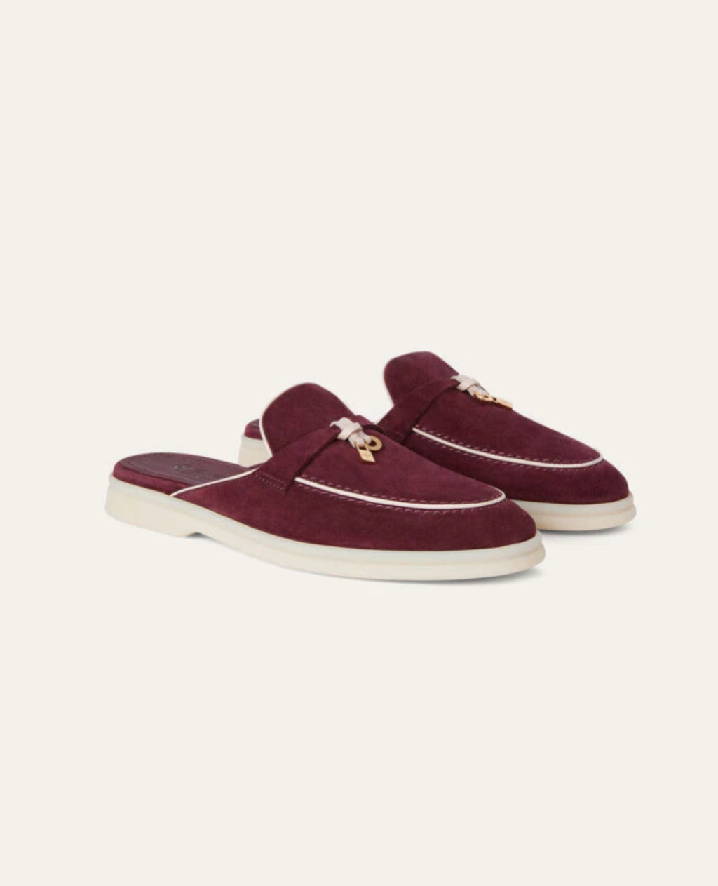 Loro Piana Babouche Charms Walk Loafers Azuki Beans