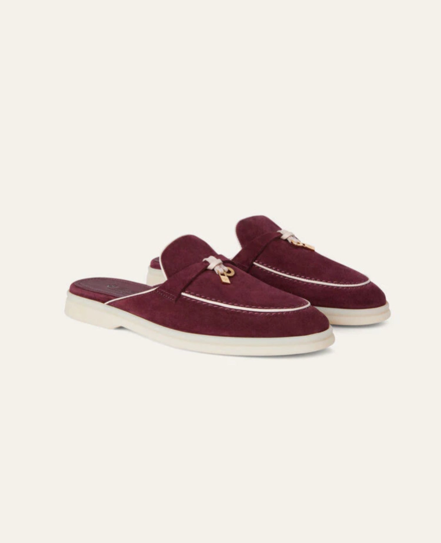Loro Piana Babouche Charms Walk Loafers Azuki Beans