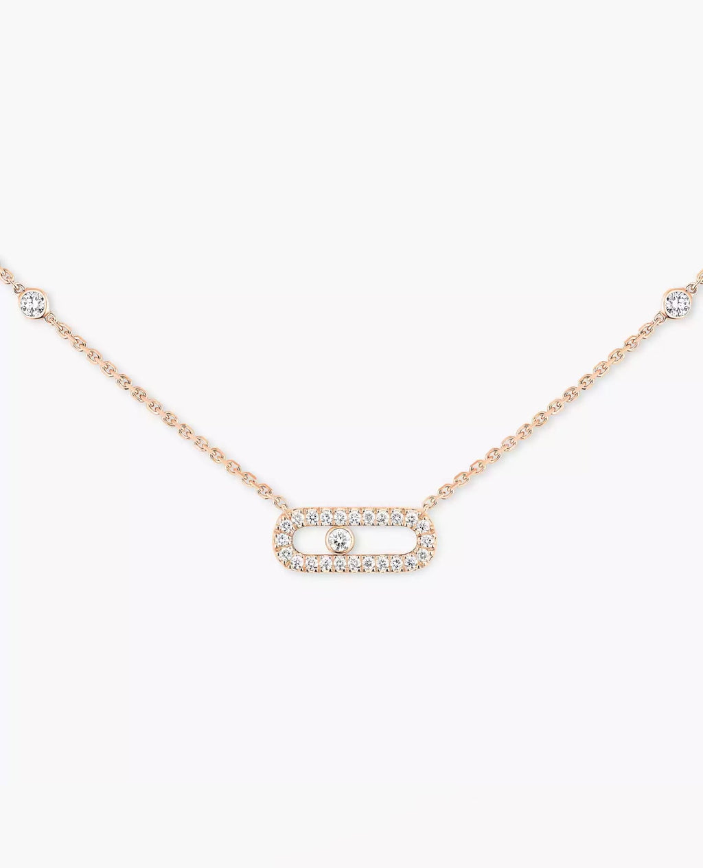 Messika Move Uno Pavé Necklace Rose Gold