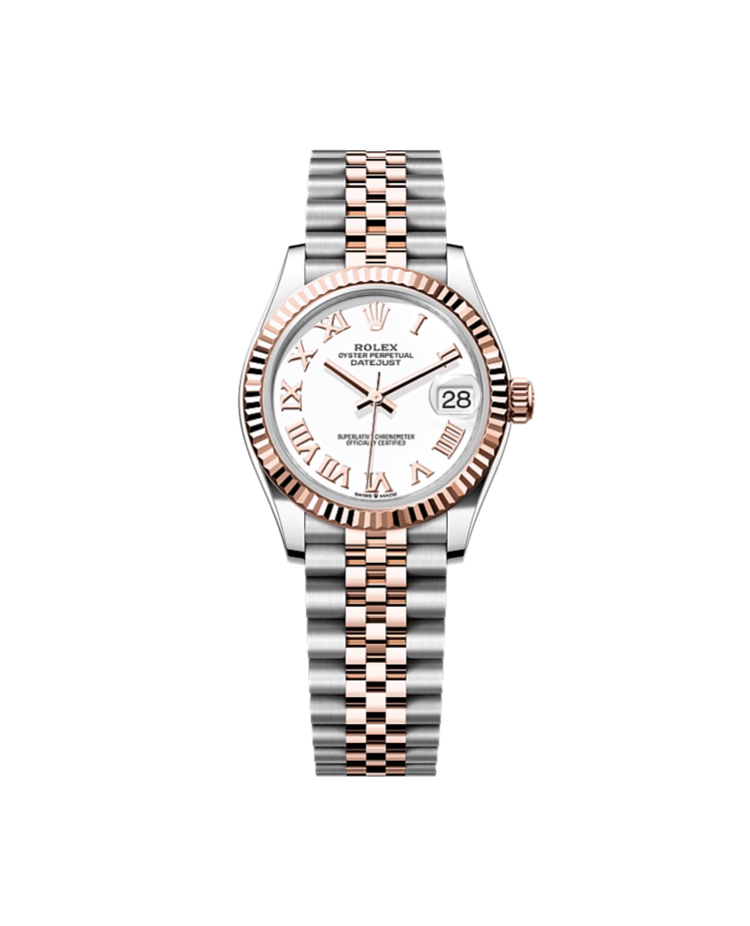 Rolex Datejust 31 Oyster, 31 mm, Oystersteel and Everose gold, White Dial