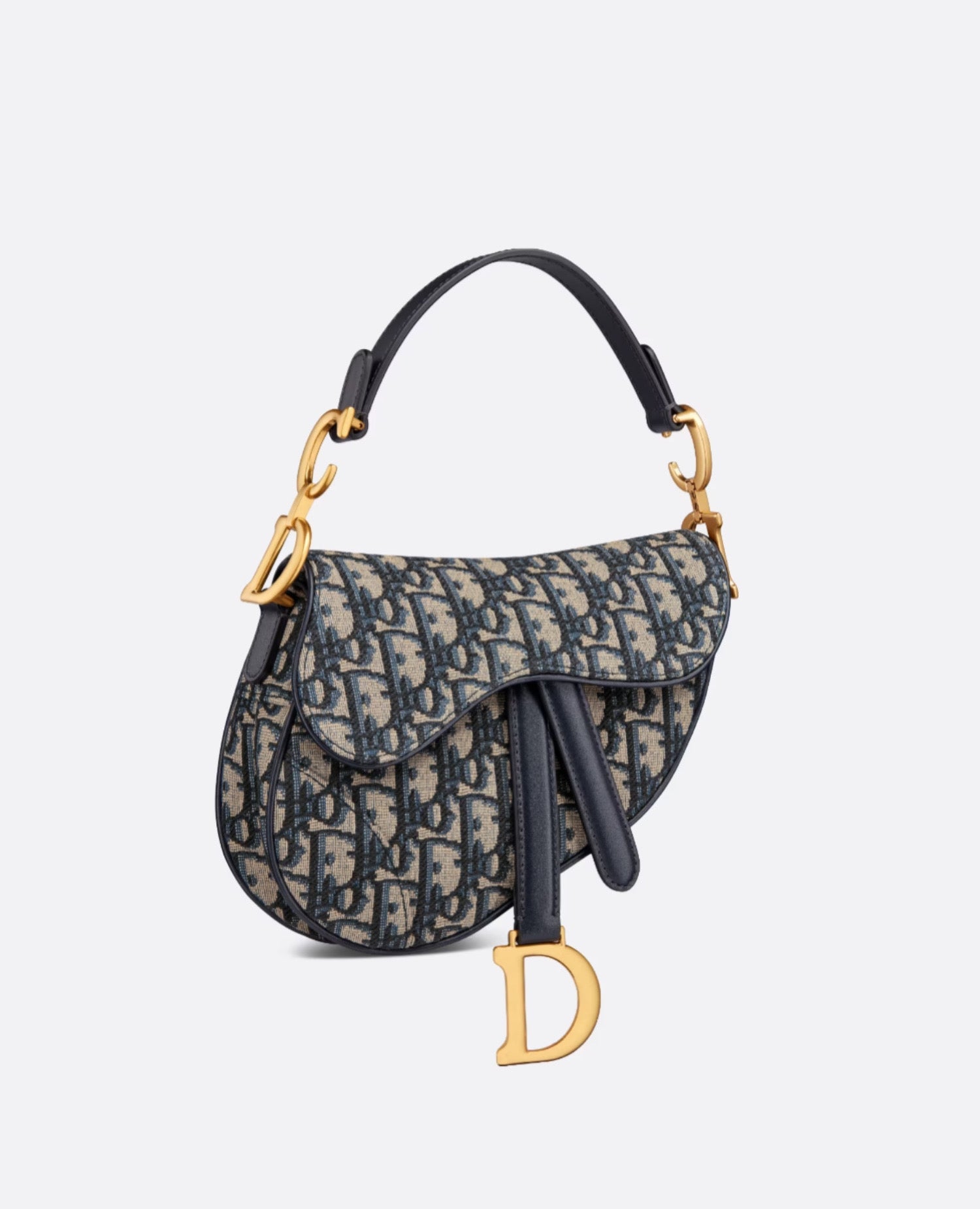 Christian Dior Mini Saddle Bag Blue Oblique Jacquard