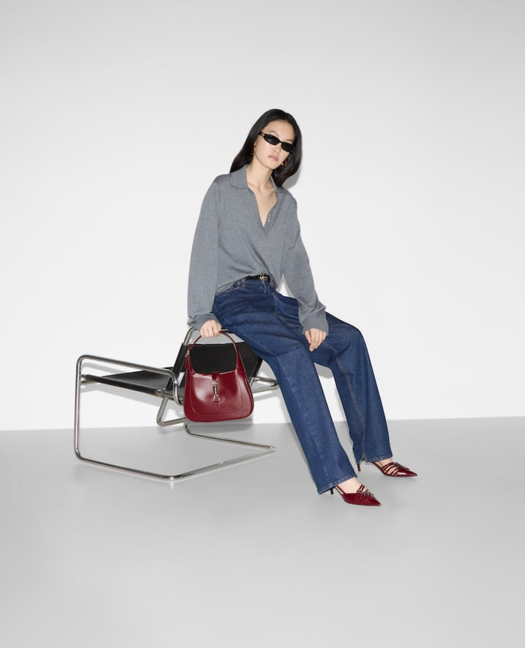 Gucci Jackie 1961 Small Shoulder Bag Burgundy