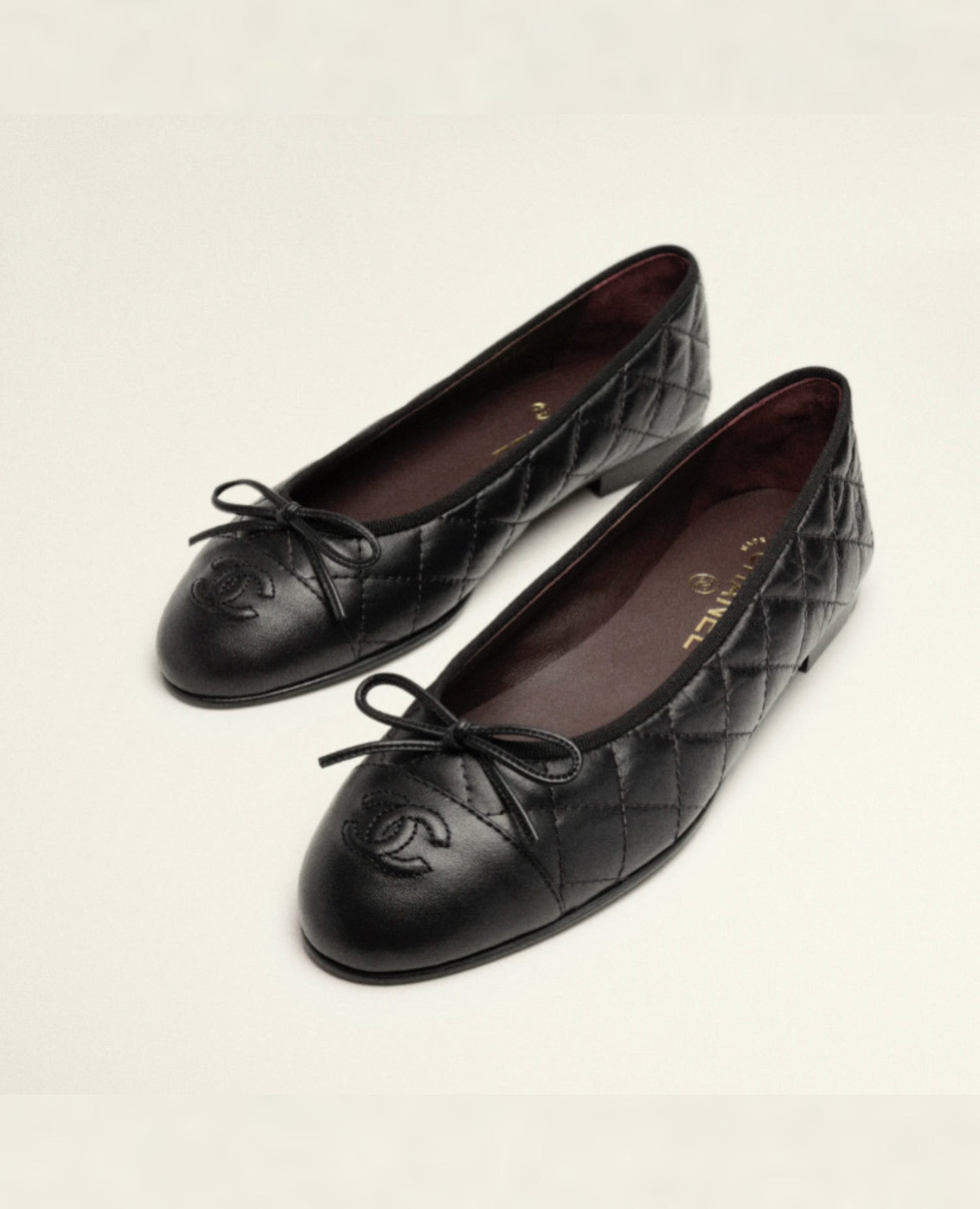 Coco Quilted Lambskin Ballet Flats Black