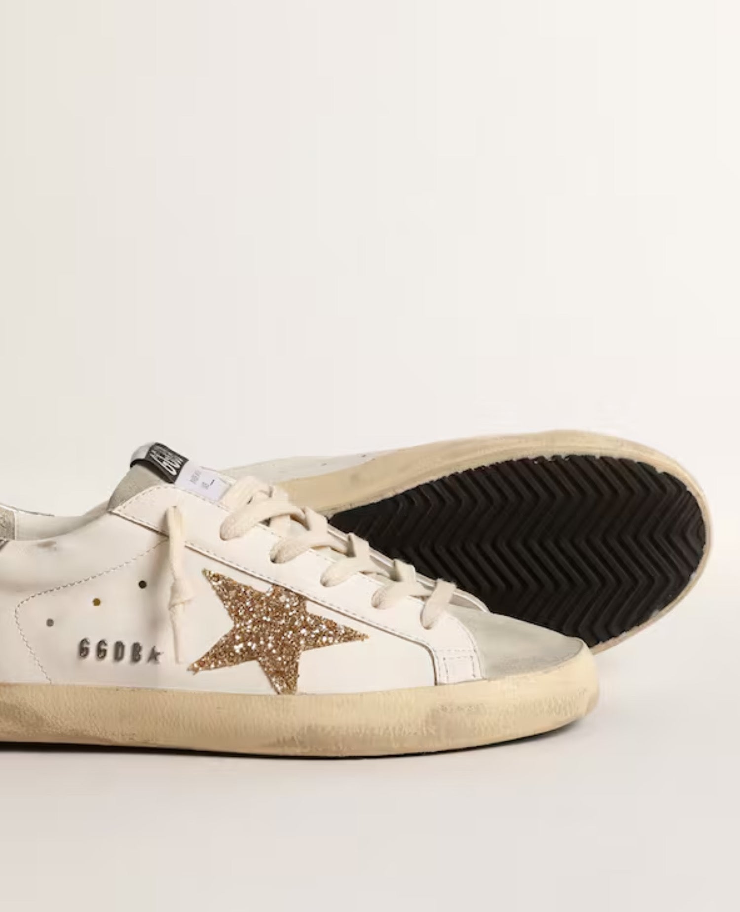 Golden Goose Women's Super-Star with gold glitter Low-top Sneaker