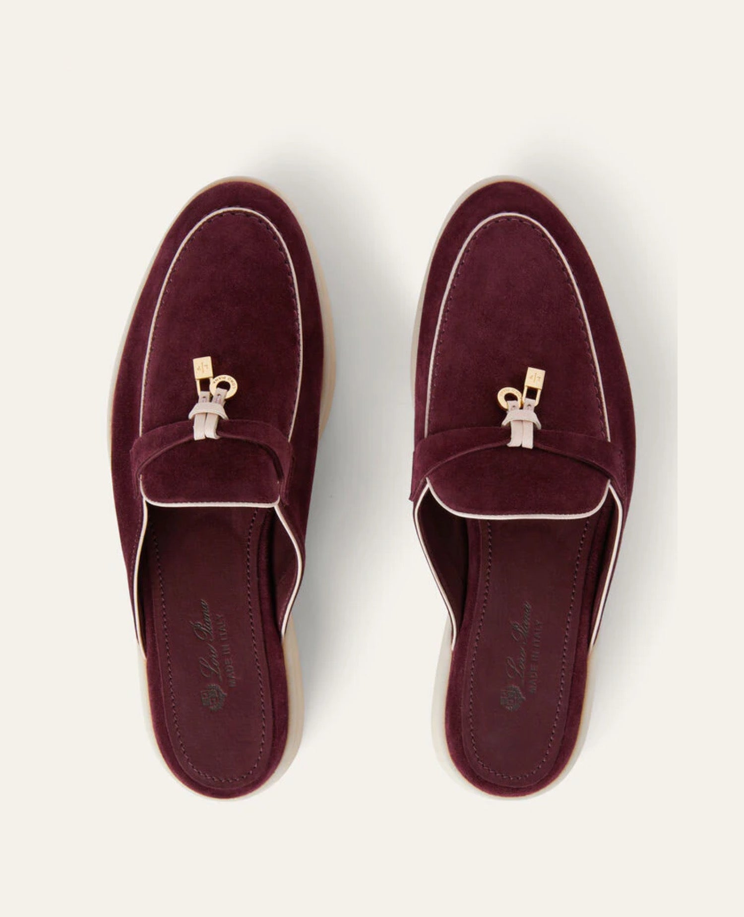 Loro Piana Babouche Charms Walk Loafers Azuki Beans