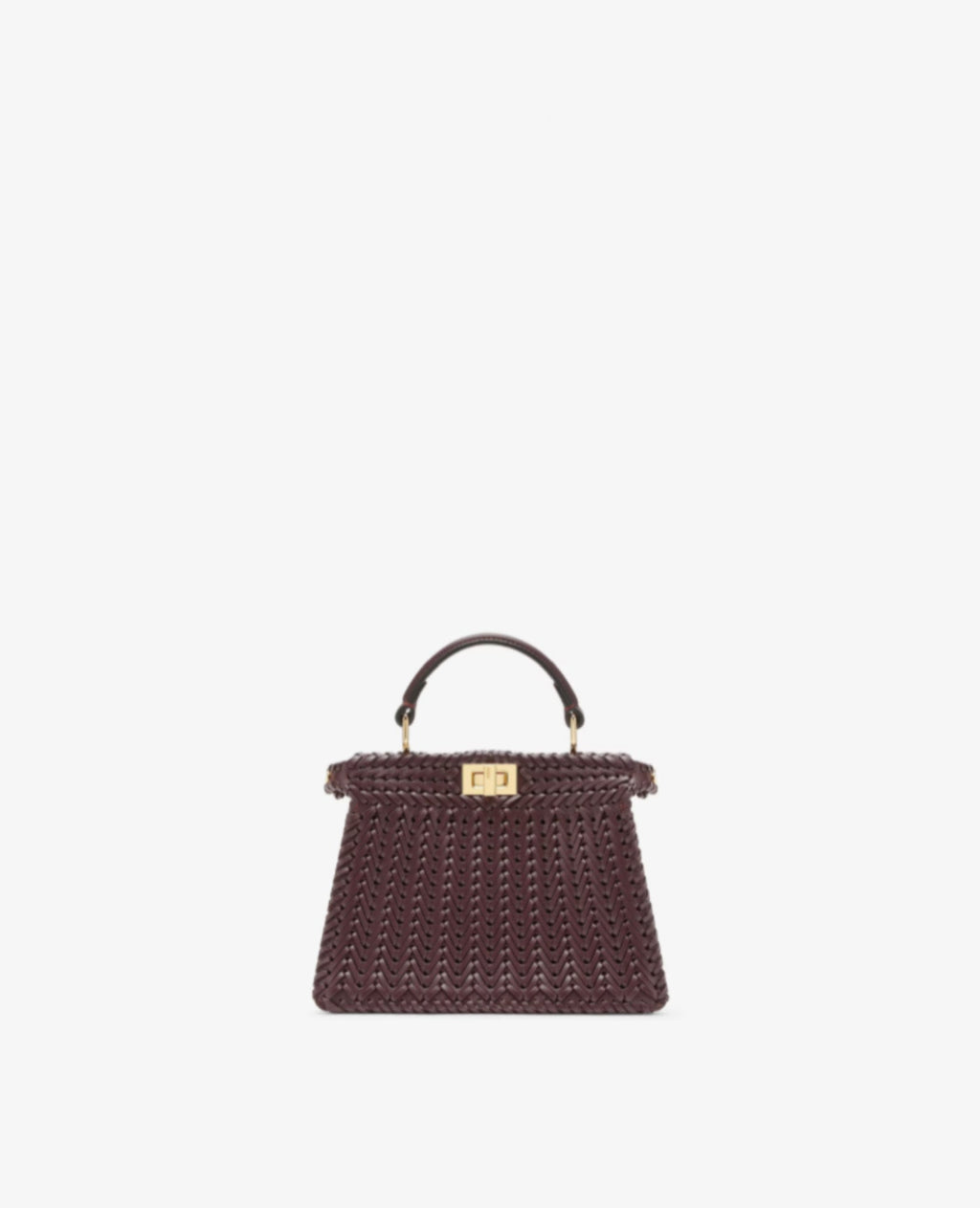 Fendi Peekaboo ISeeU Petite Burgundy interlace leather bag