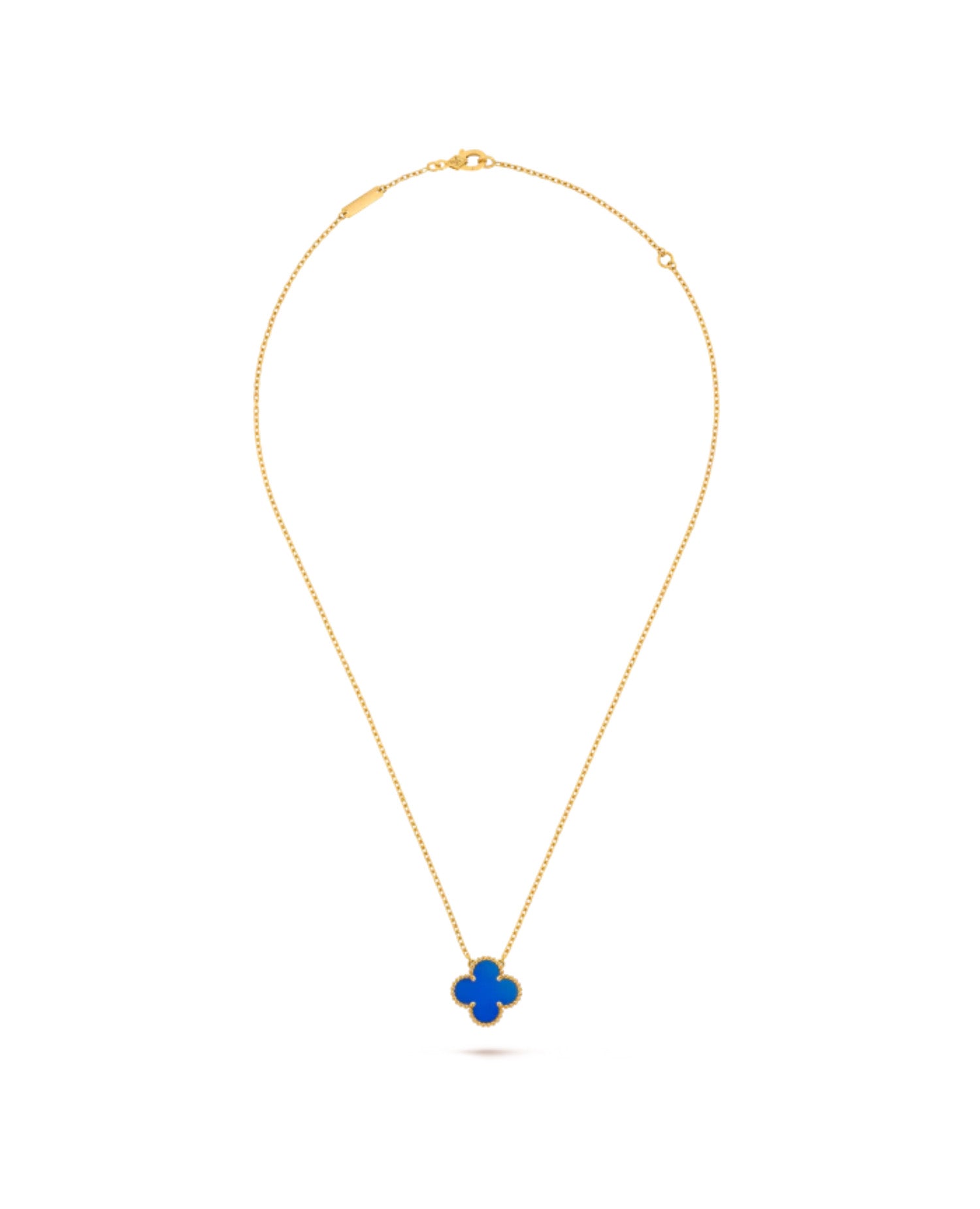 Van Cleef Vintage Alhambra pendant , yellow gold, Agate