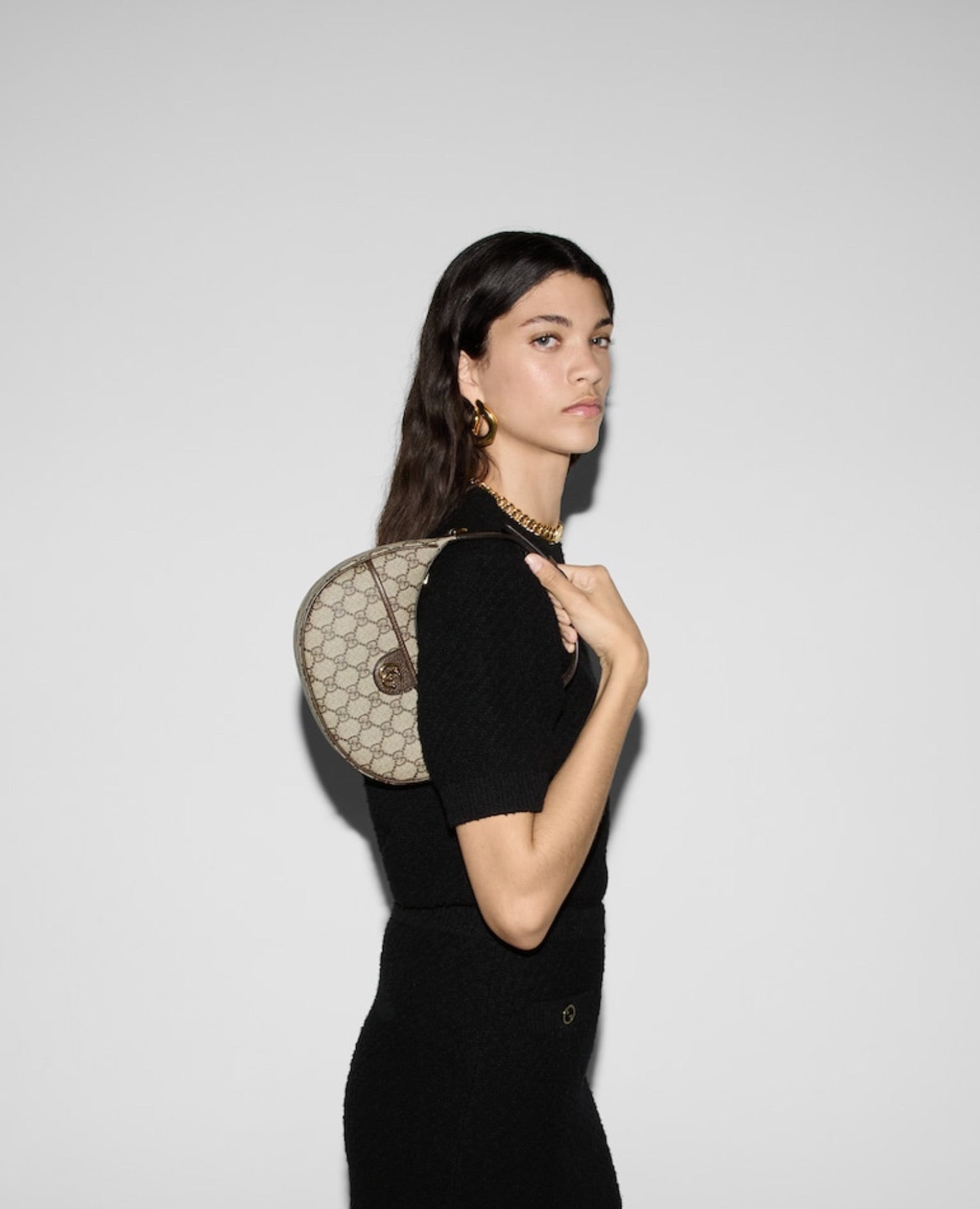 Gucci Ophidia Small Shoulder Bag Brown